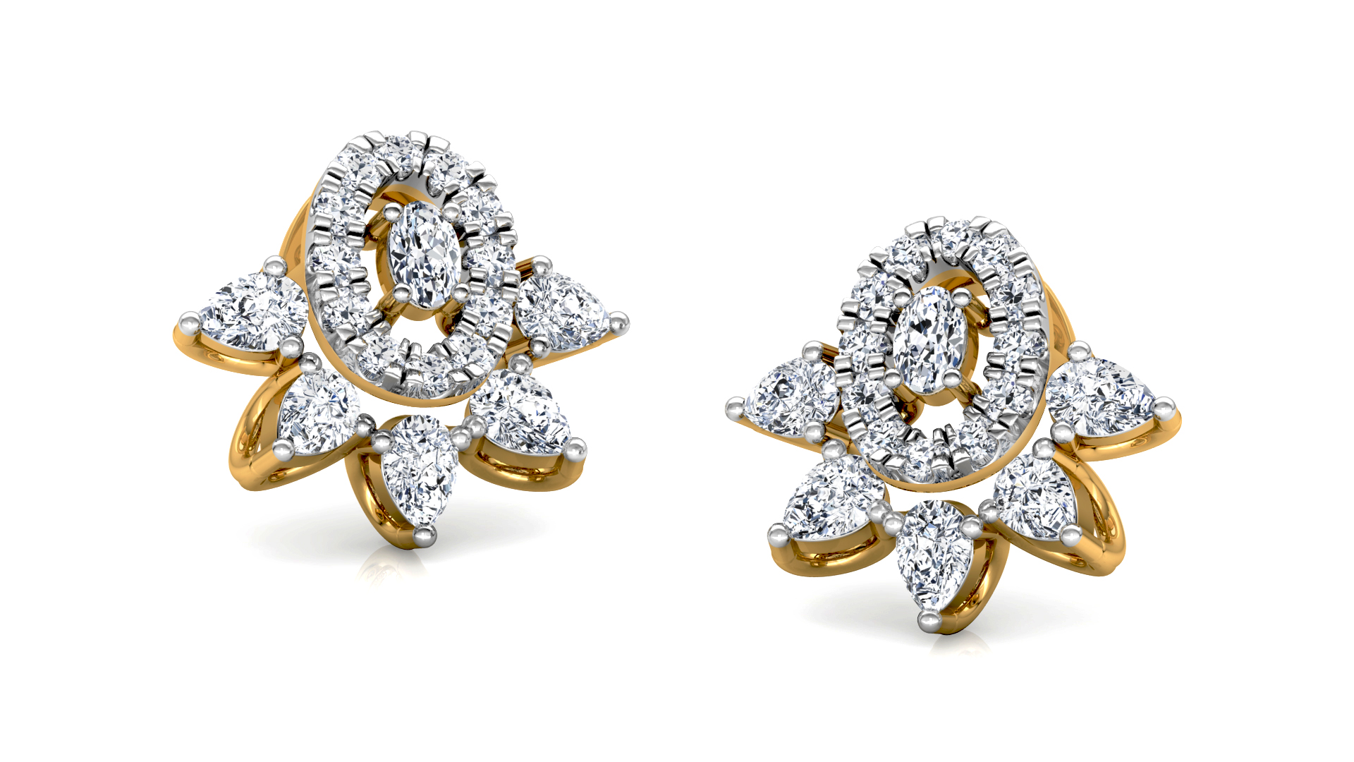 Designer Gold Stylish Diamond Earring