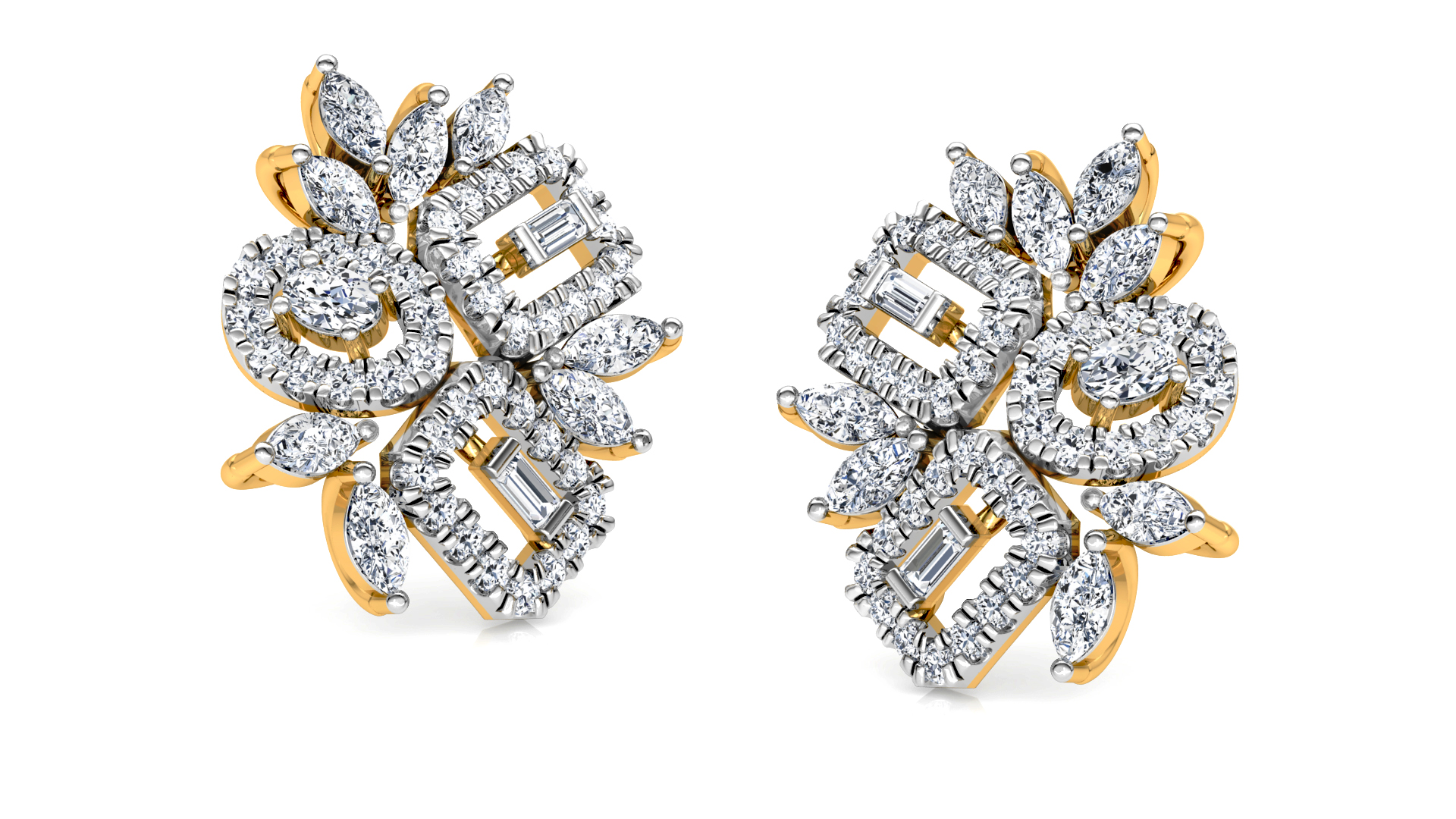 Designer Trendy Gold Diamond Earring