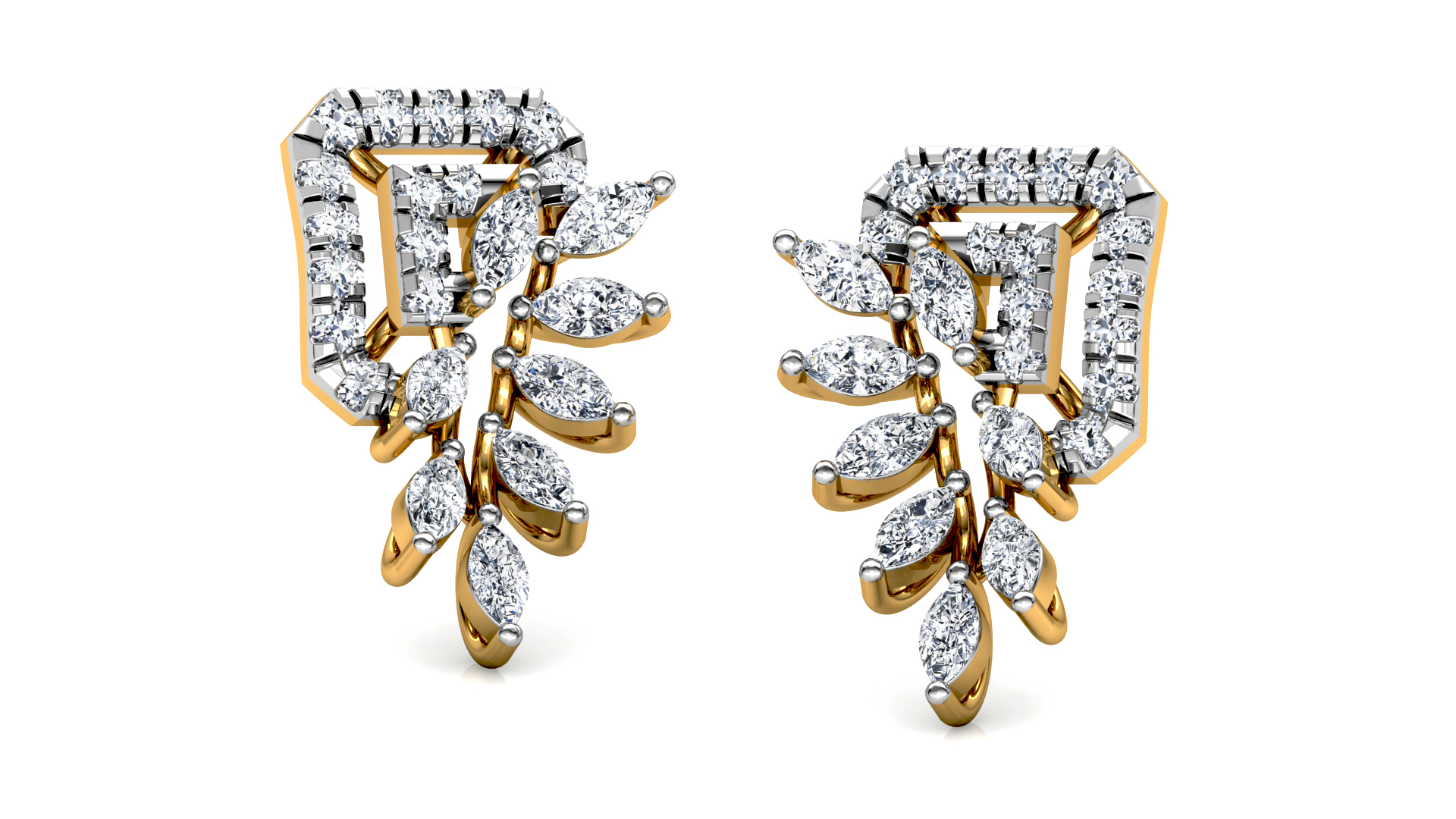 Designer Trendy Gold Diamond Earring