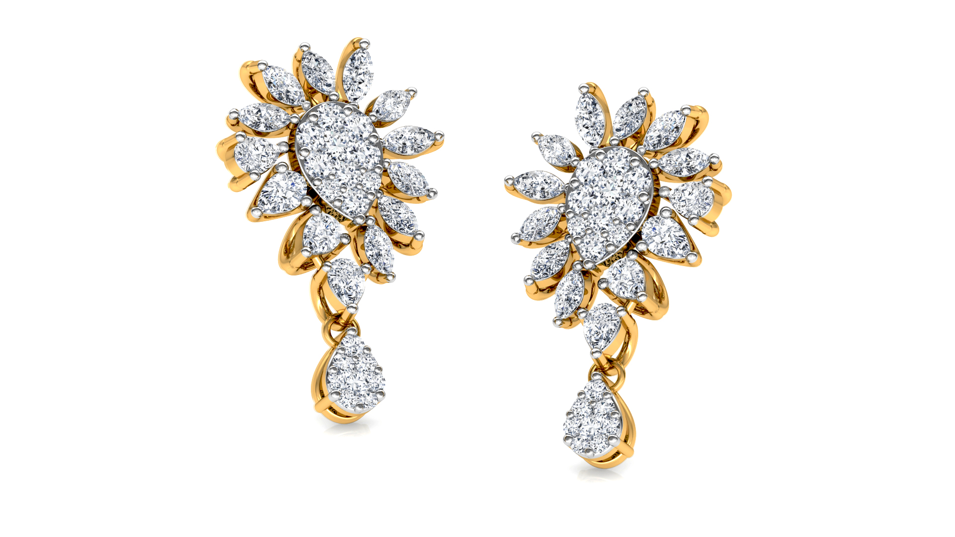 Designer Trendy Gold Diamond Earring