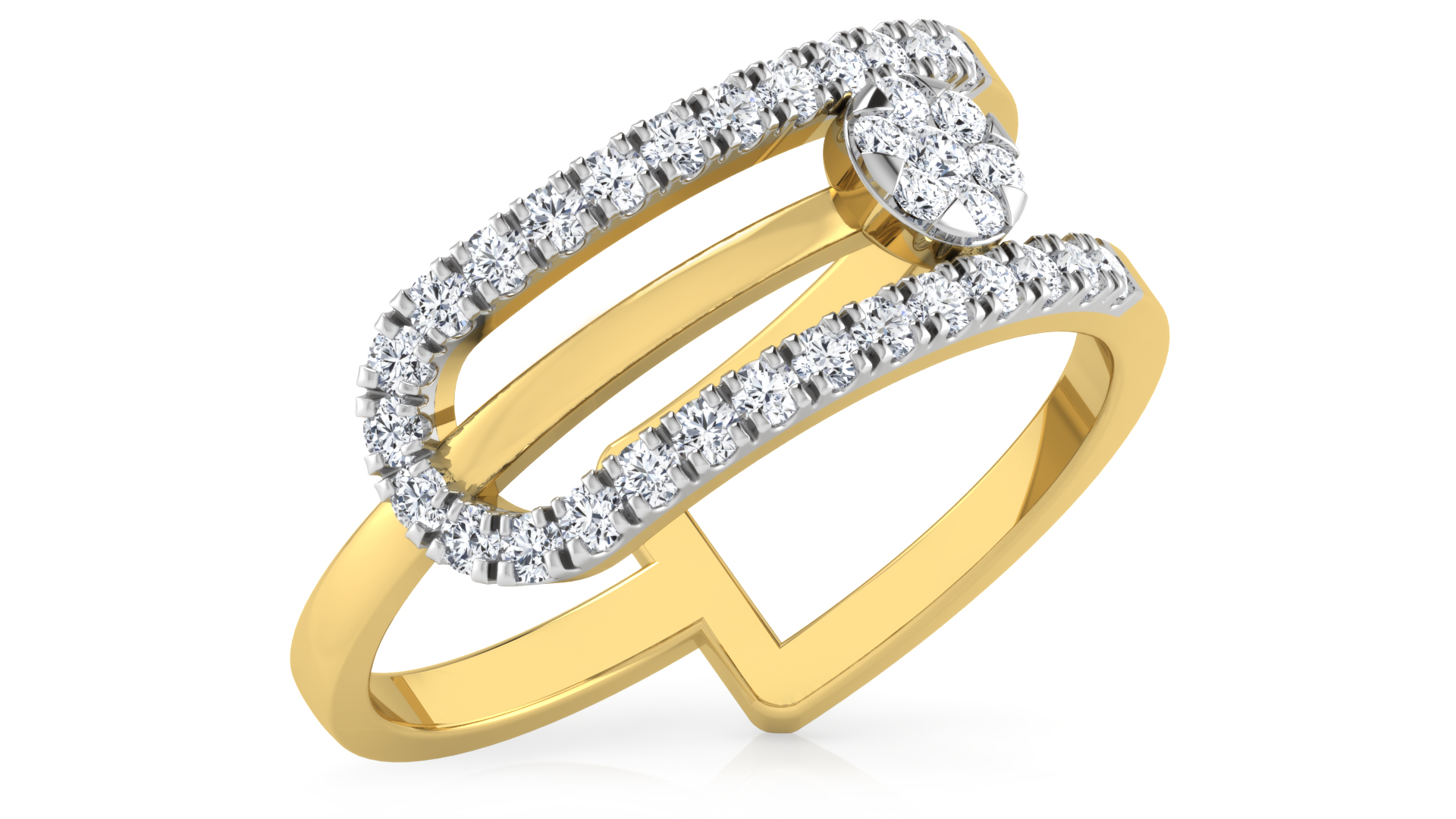 Designer Stylish 18 K Gold Diamond Ring for Women and Girls