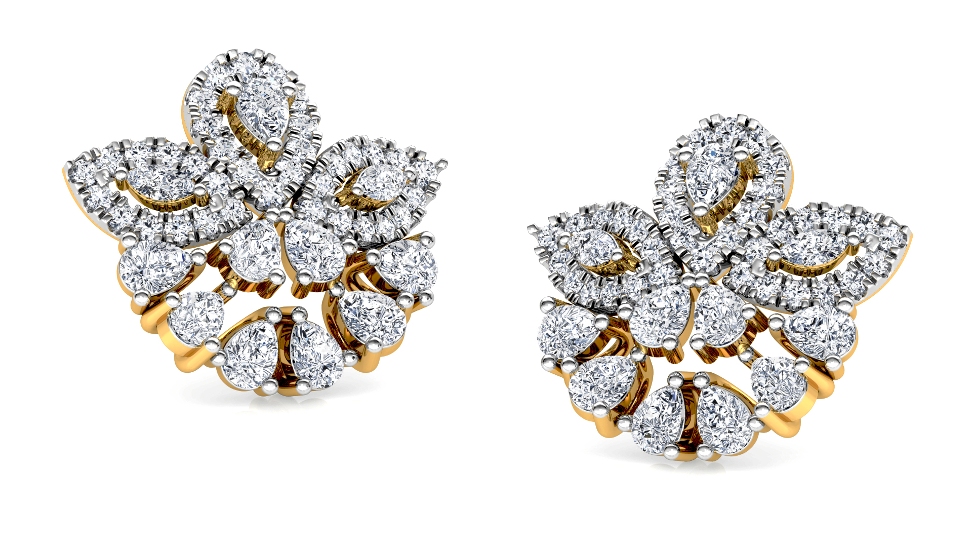 Designer Gold Trendy Diamond Earring