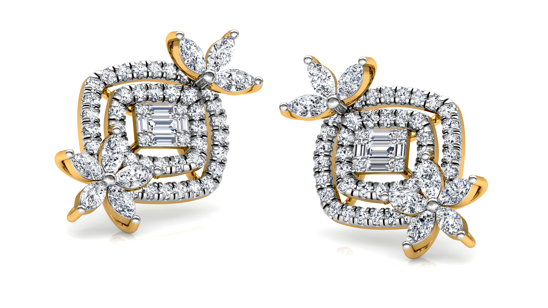 Designer Trendy Gold Diamond Earring