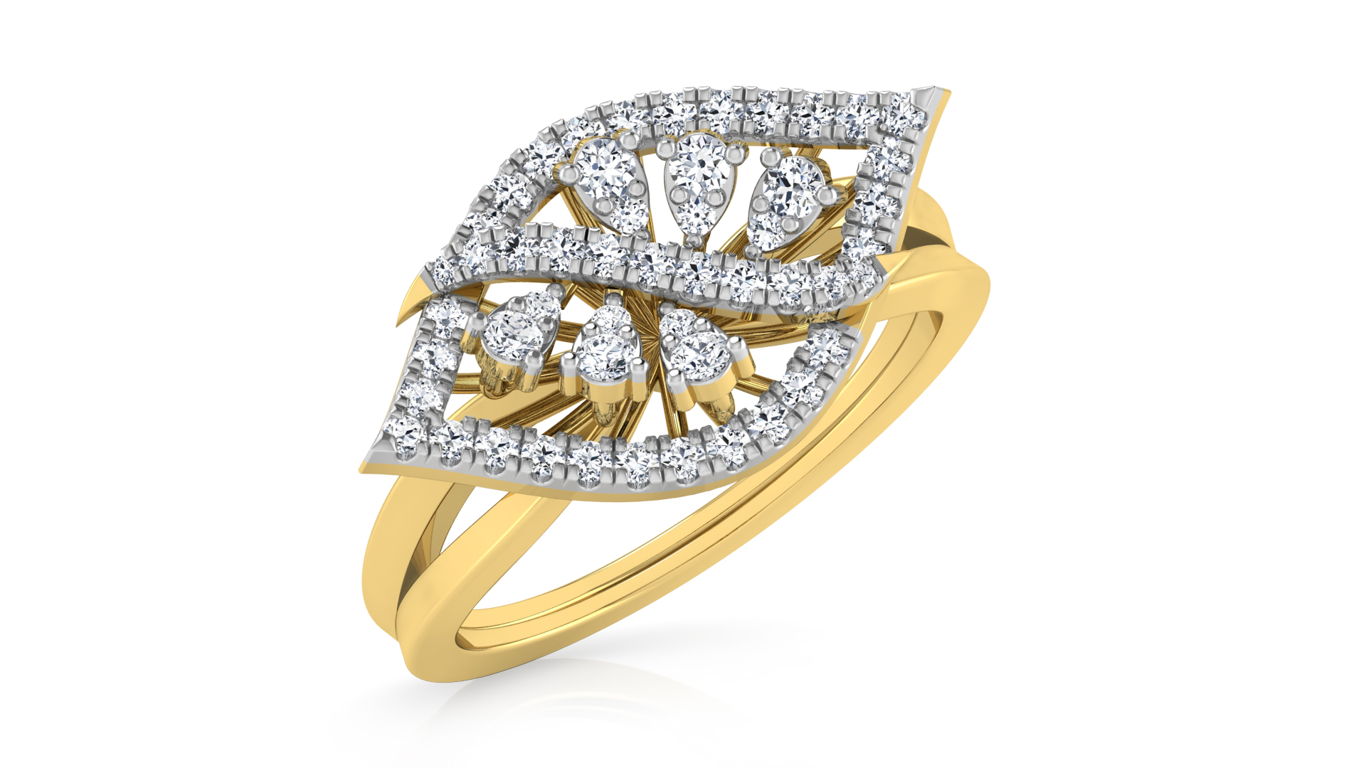 Designer Stylish 18 K Gold Diamond Ring for Women and Girls