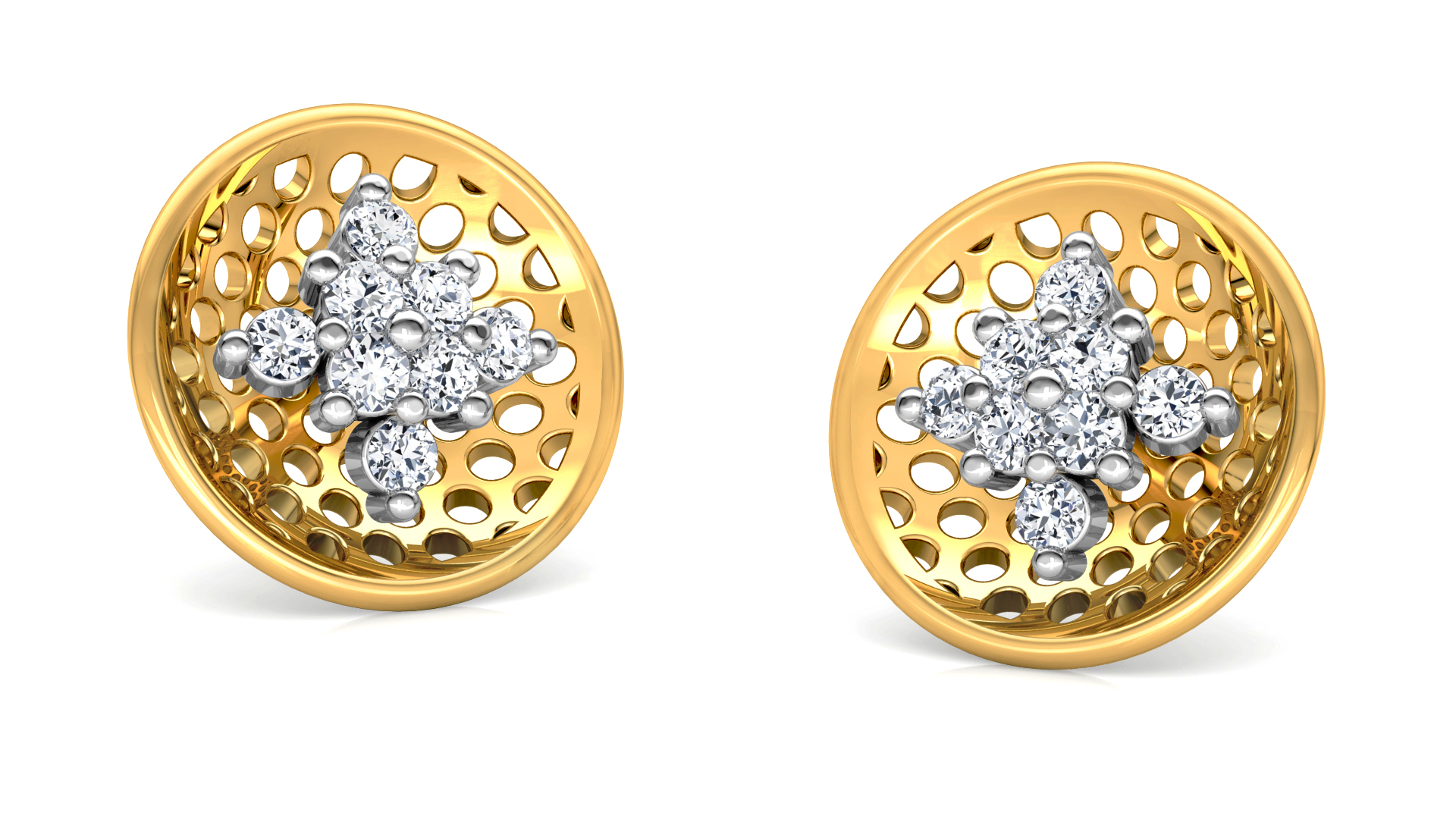 Designer Gold Trendy Diamond Earring