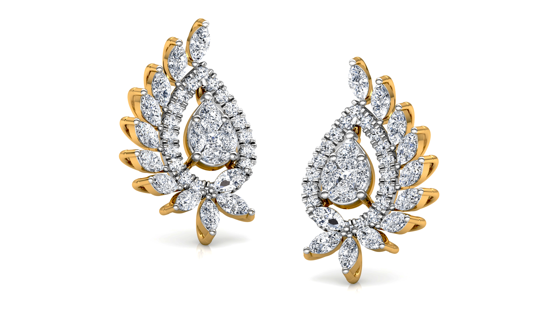 Designer Gold Trendy Diamond Earring