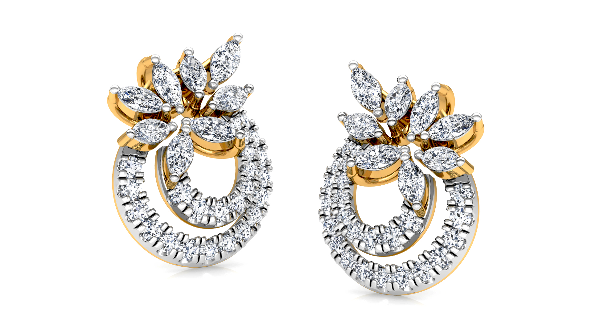 Designer Trendy Gold Diamond Earring