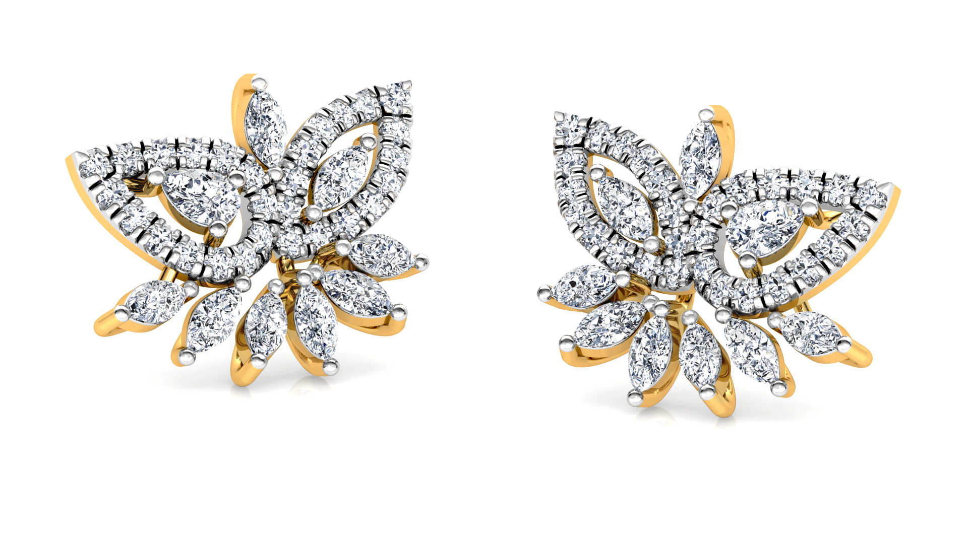 Designer Trendy Gold Diamond Earring