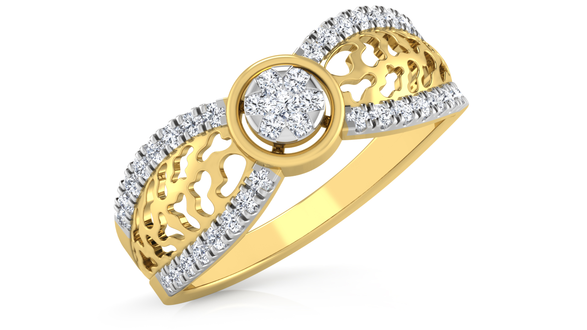 Designer Stylish 18 K Gold Diamond Ring for Women and Girls