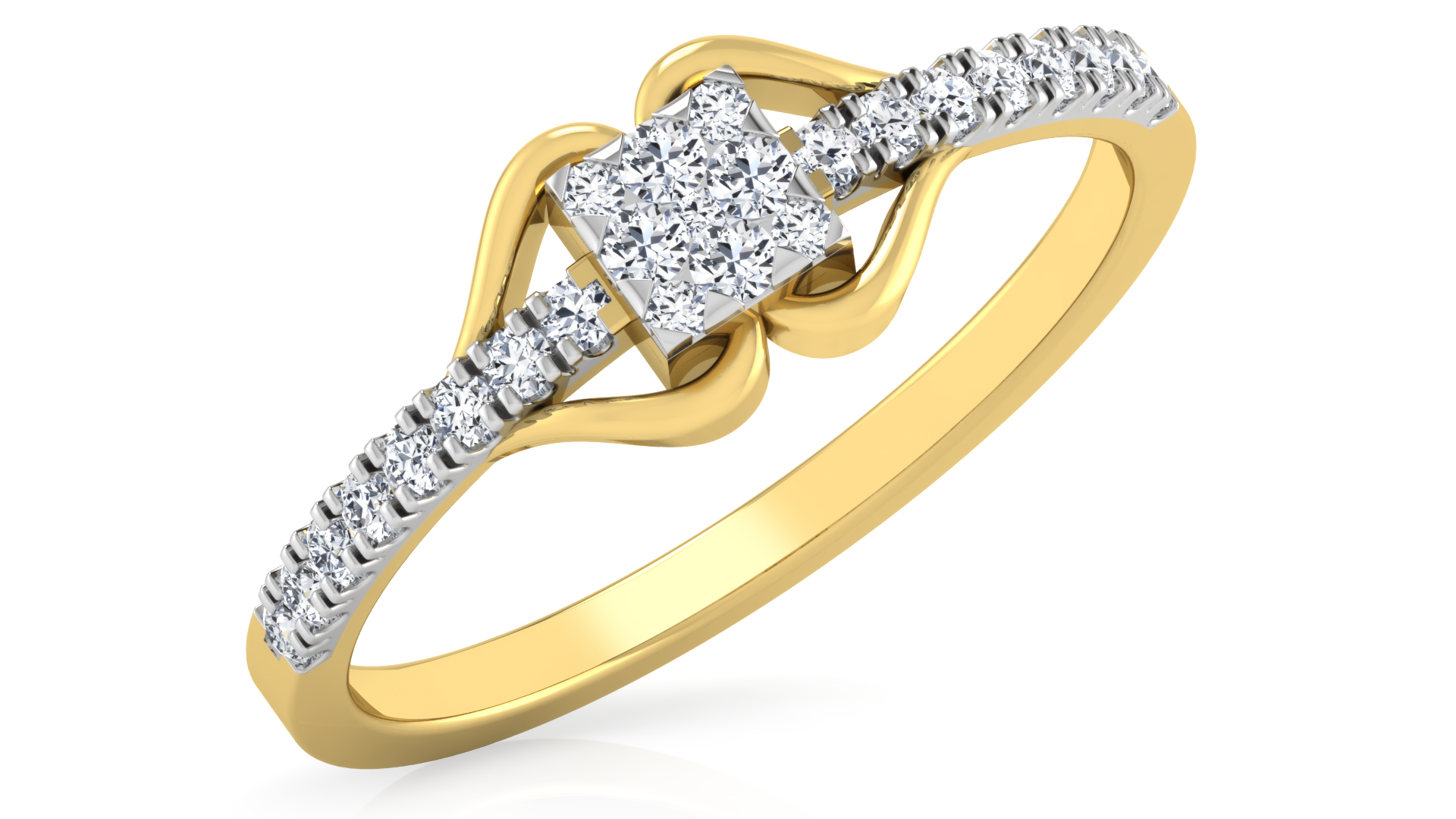Designer Stylish 18 K Gold Diamond Ring for Women and Girls