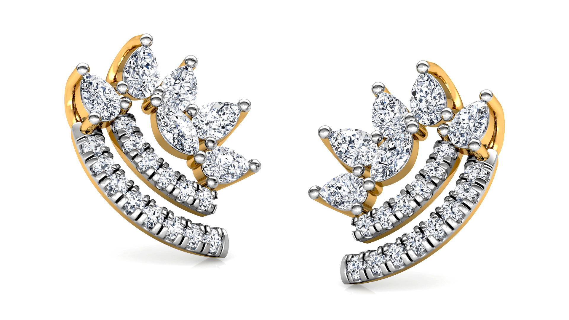 Designer Trendy Gold Diamond Earring