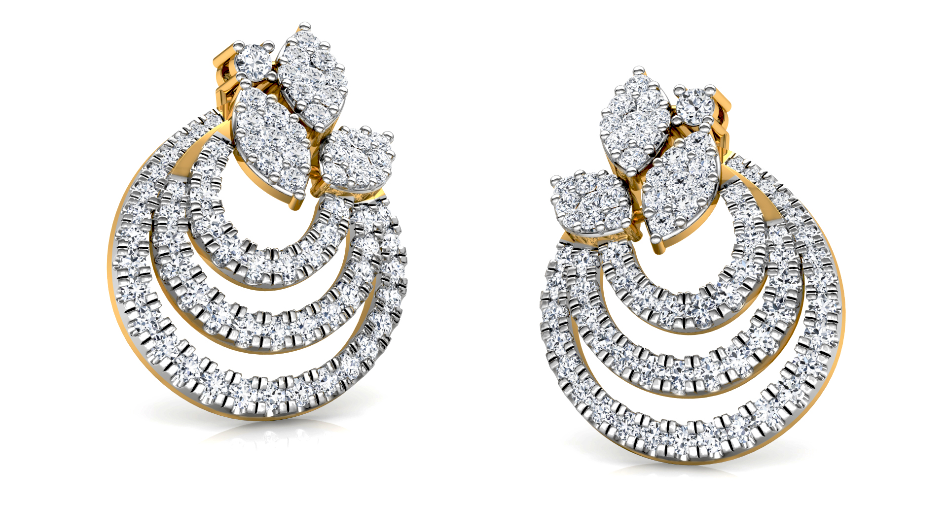 Designer Trendy Gold Diamond Earring