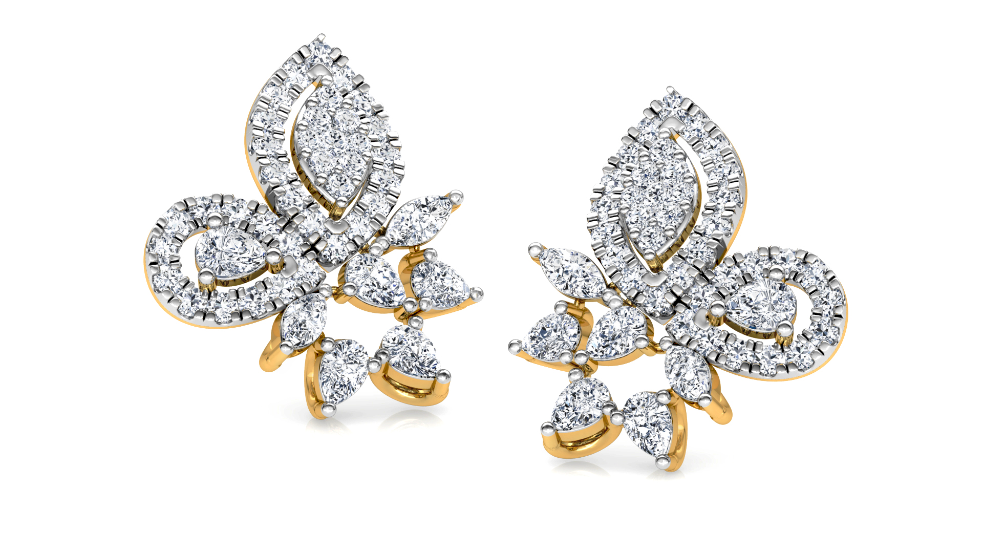 Designer Trendy Gold Diamond Earring