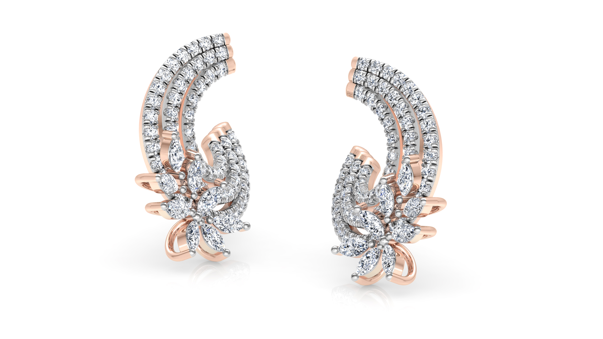 Designer Trendy Gold Diamond Earring