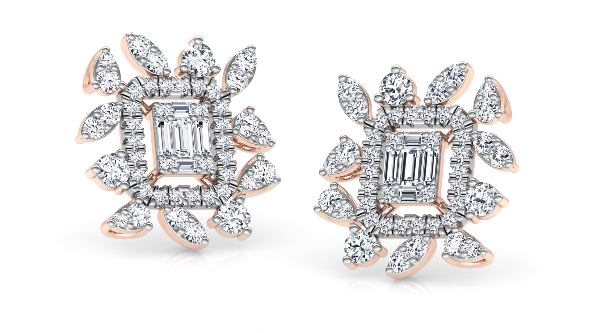 Designer Trendy Gold Diamond Earring