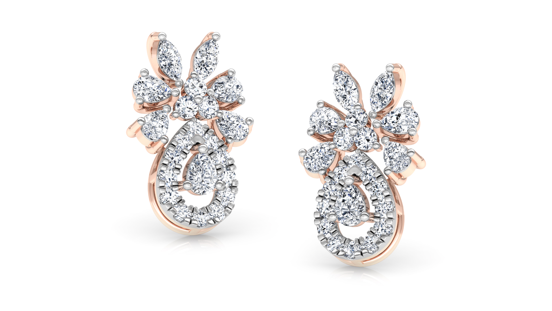 Designer Trendy Gold Diamond Earring