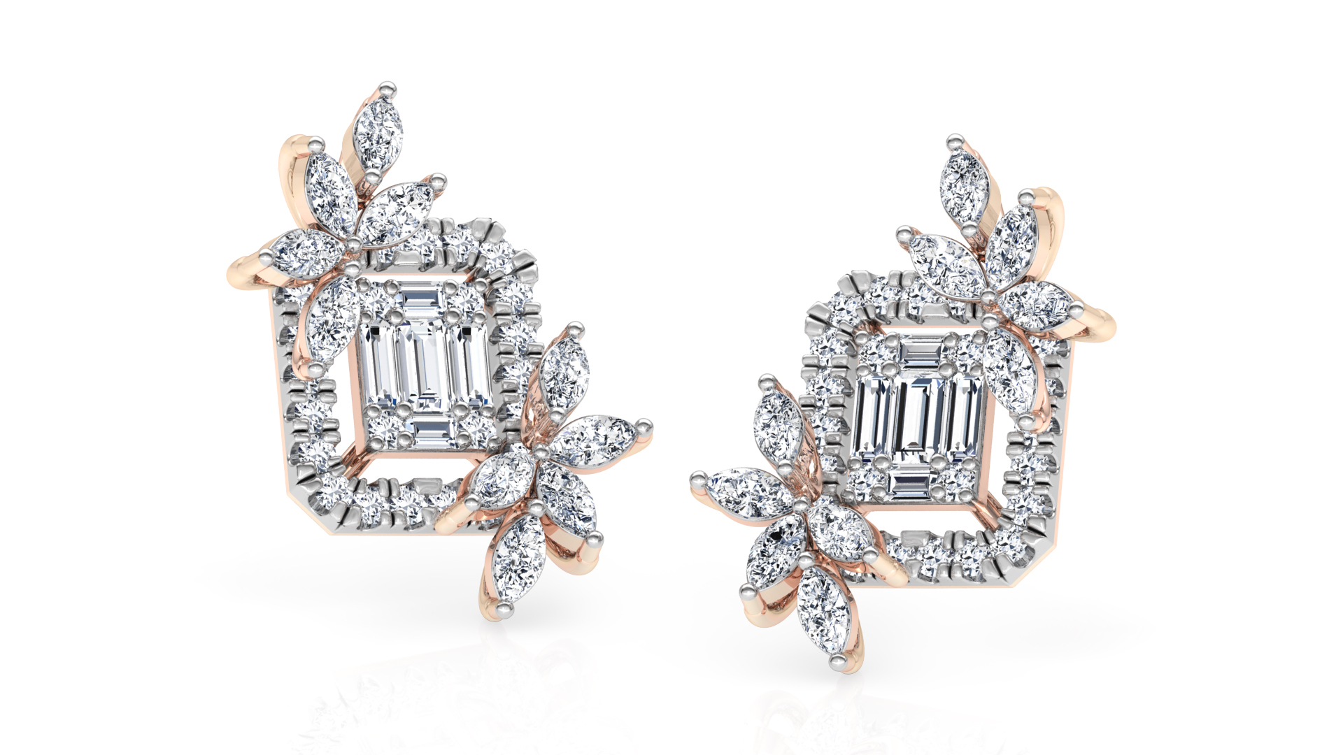 Designer Trendy Gold Diamond Earring