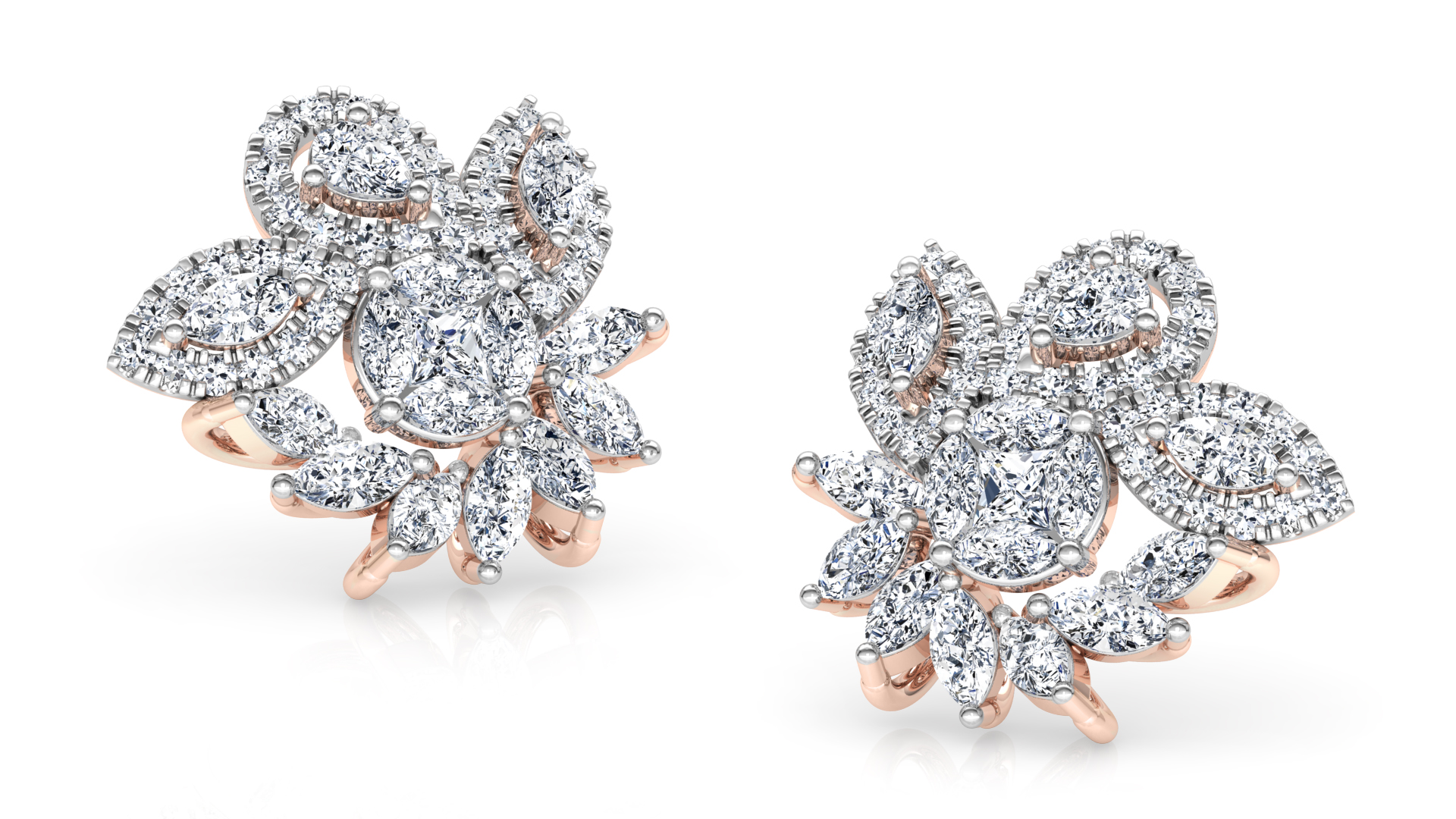 Designer Gold Trendy Diamond Earring