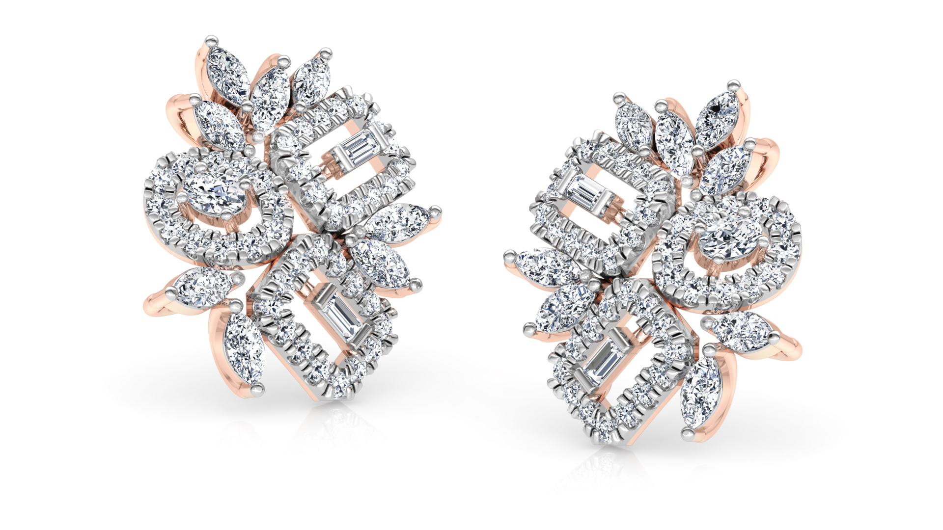 Designer Trendy Gold Diamond Earring