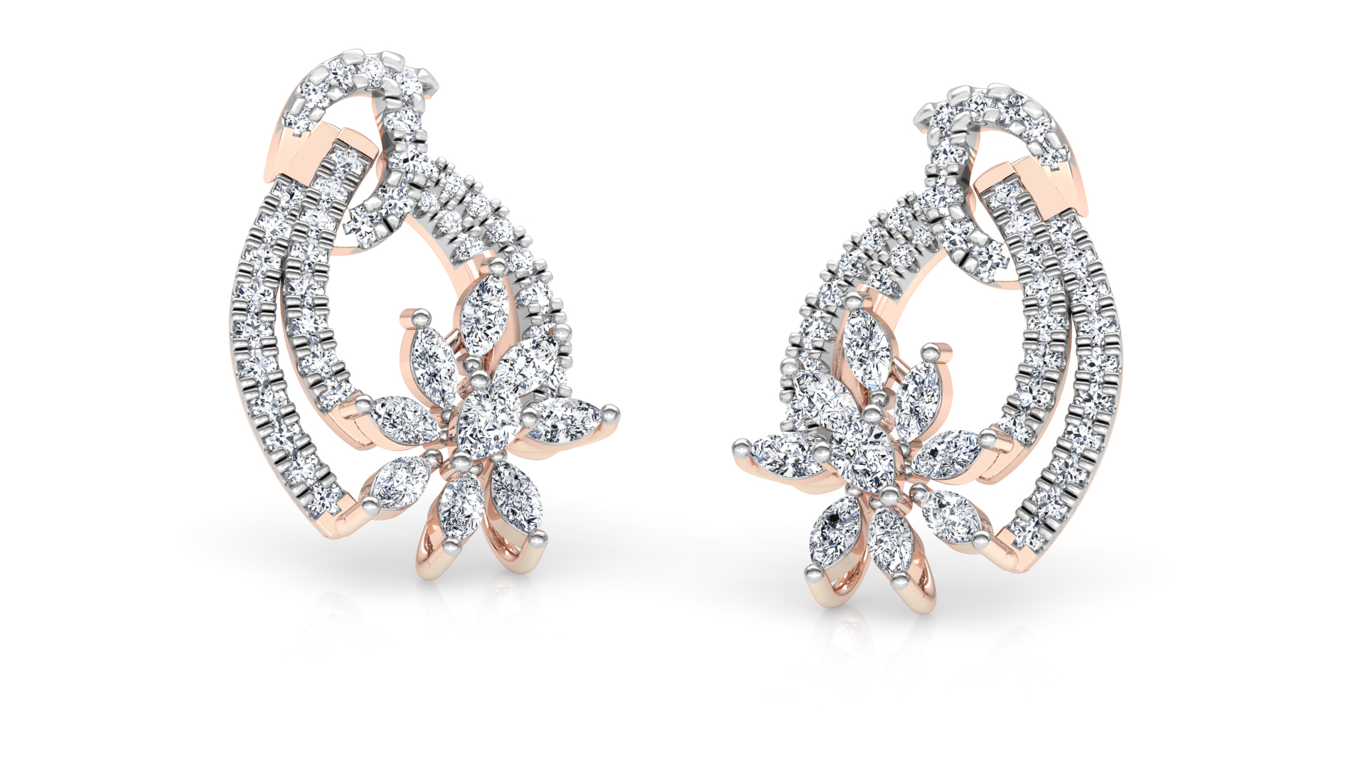 Designer Trendy Gold Diamond Earring