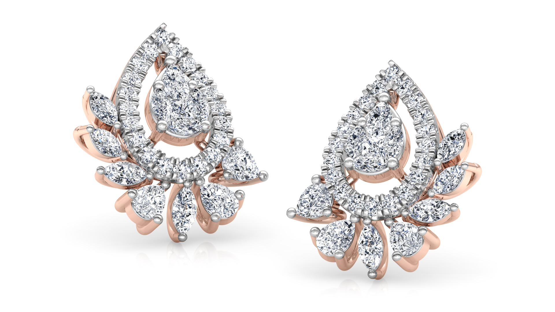 Designer Gold Trendy Diamond Earring