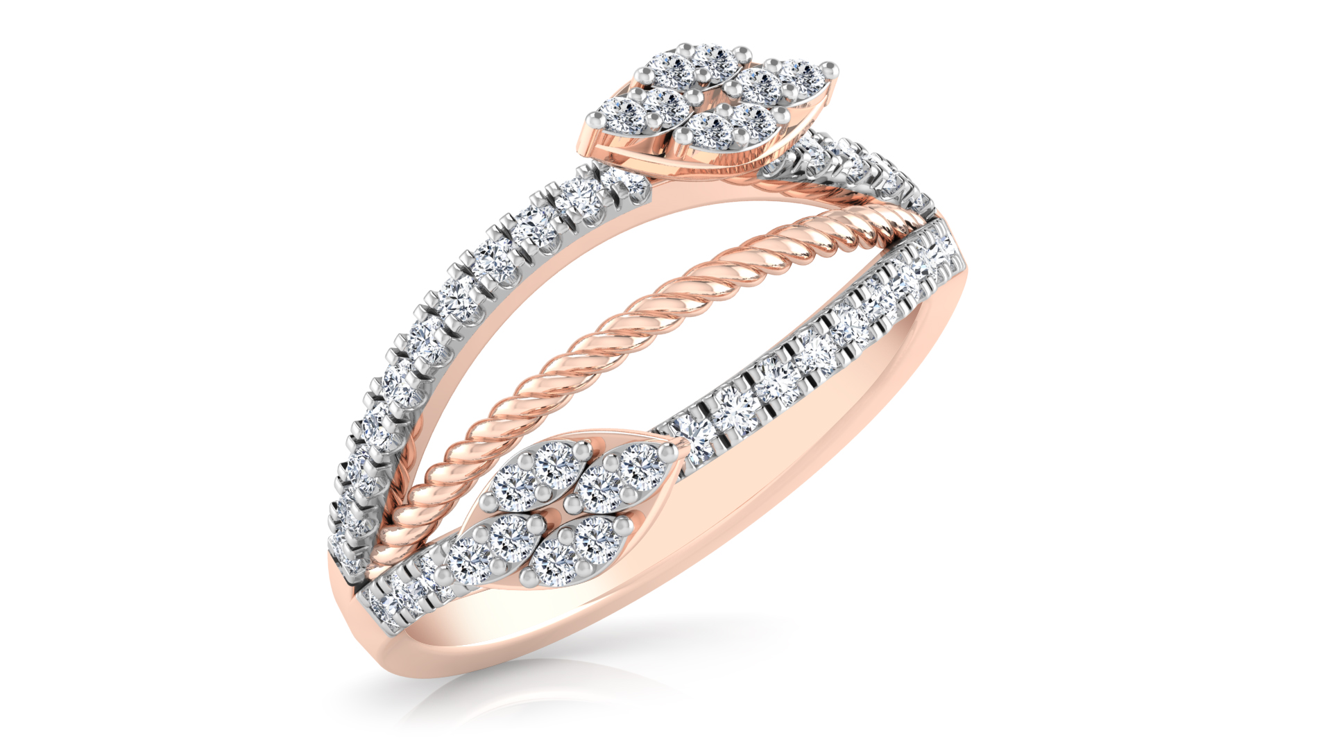 Designer Stylish 18 K Gold Diamond Ring for Women and Girls
