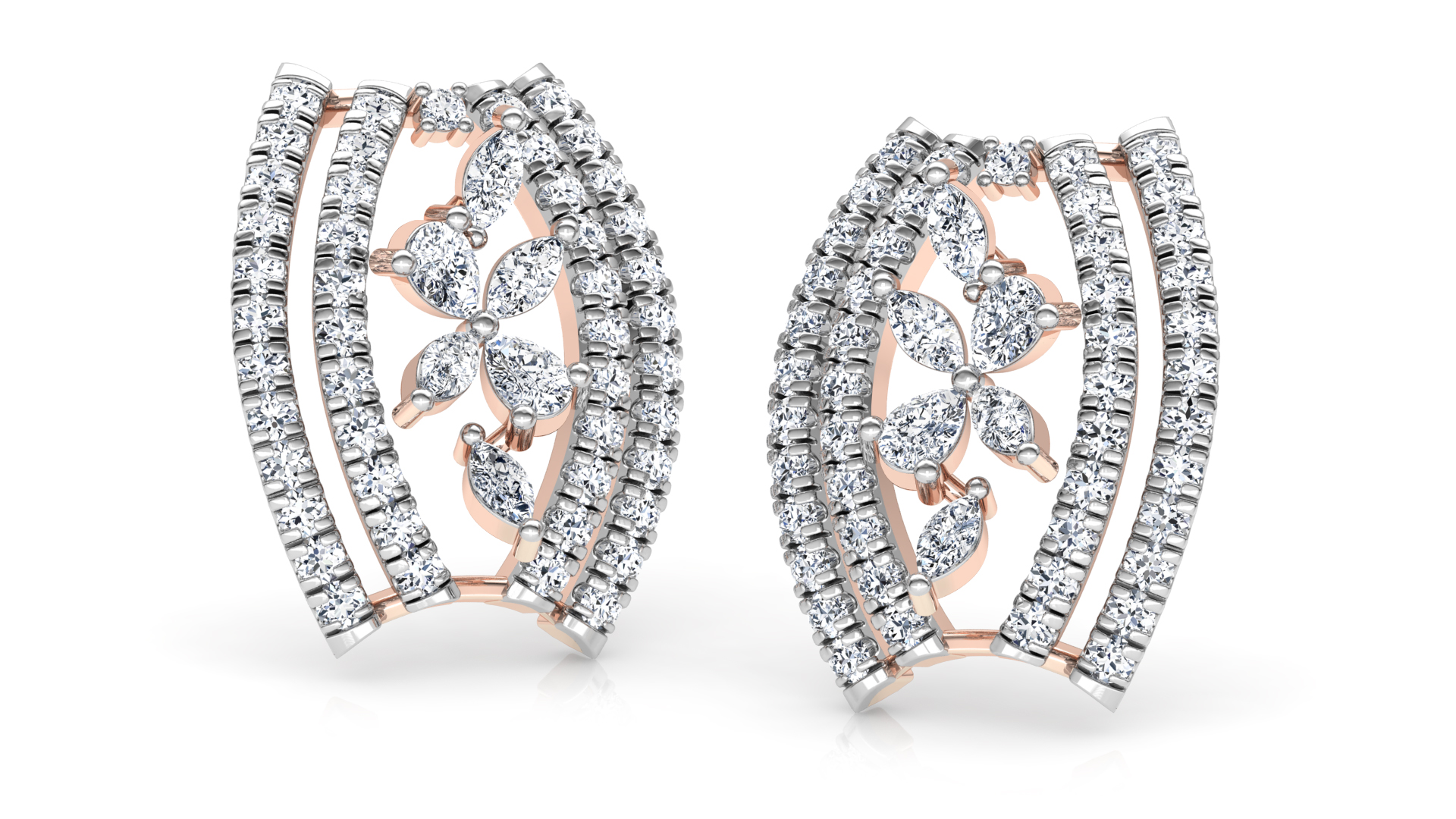 Designer Trendy Gold Diamond Earring