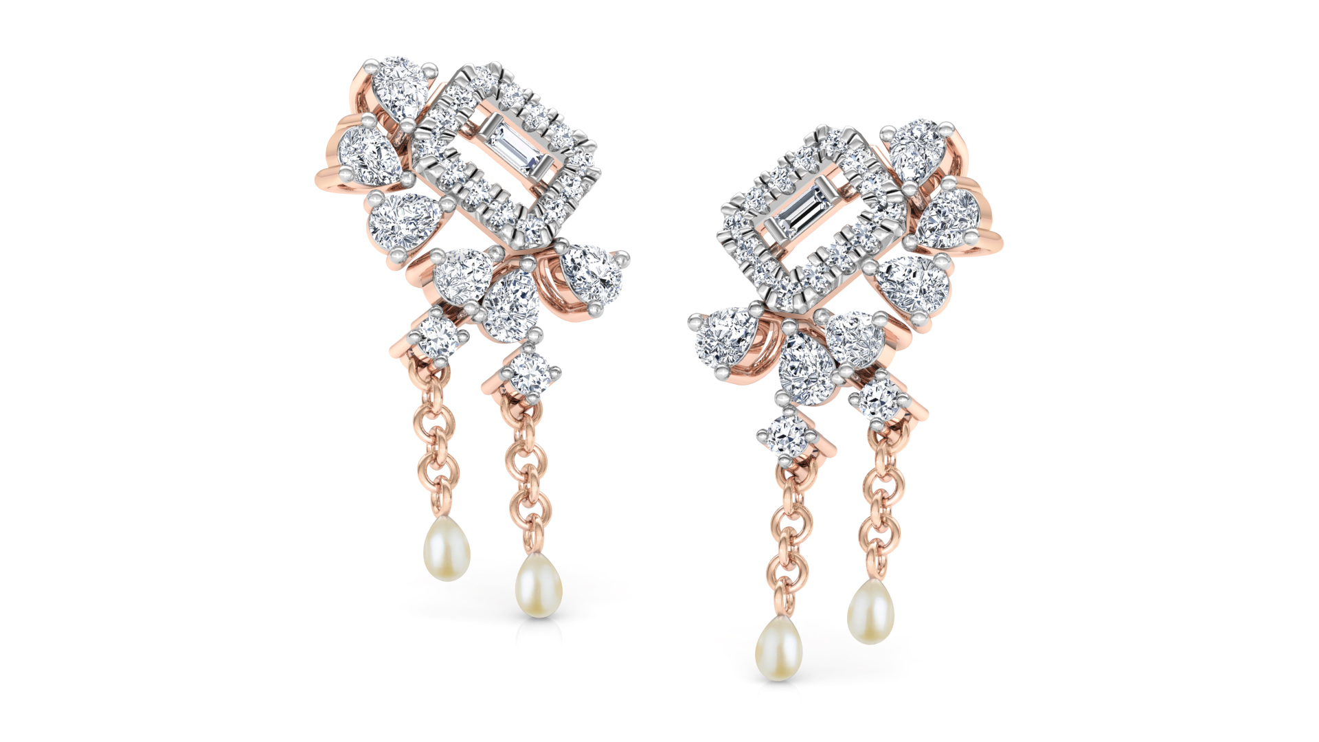 Designer Gold Trendy Diamond Earring