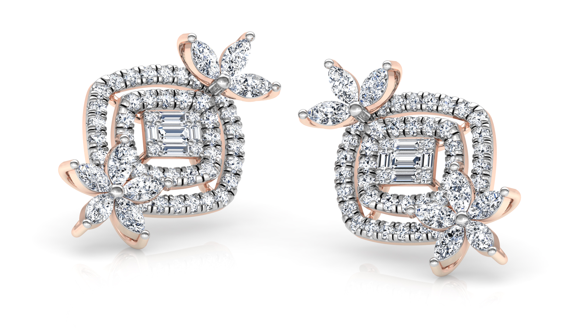 Designer Trendy Gold Diamond Earring