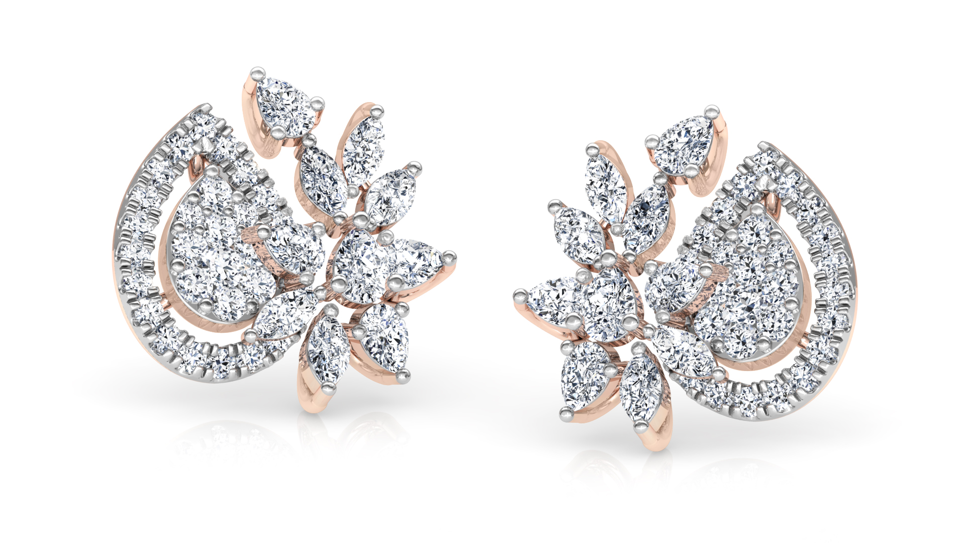 Designer Trendy Gold Diamond Earring