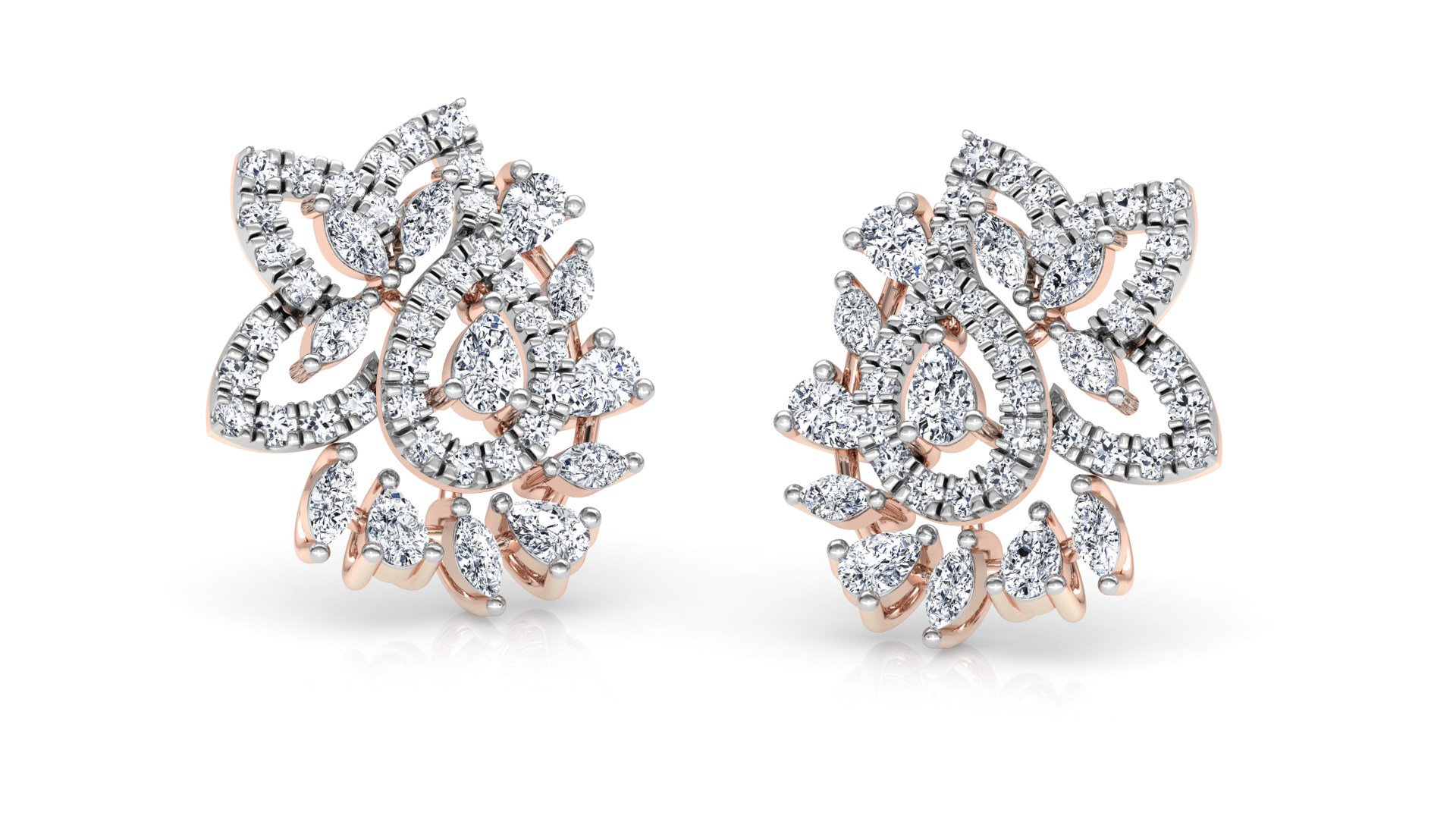 Designer Trendy Gold Diamond Earring