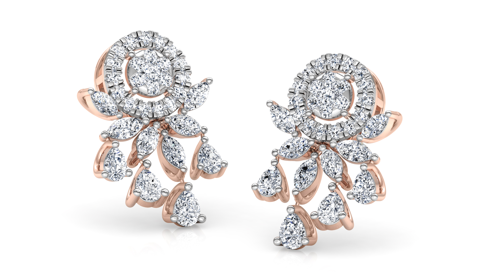 Designer Trendy Gold Diamond Earring