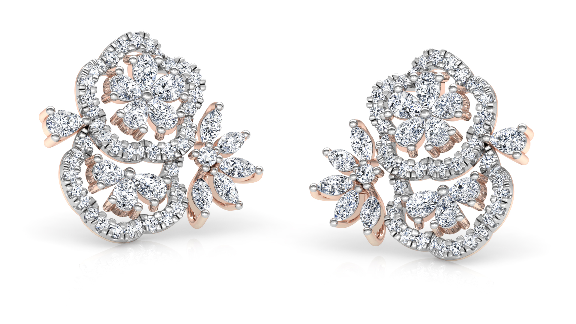 Designer Trendy Gold Diamond Earring