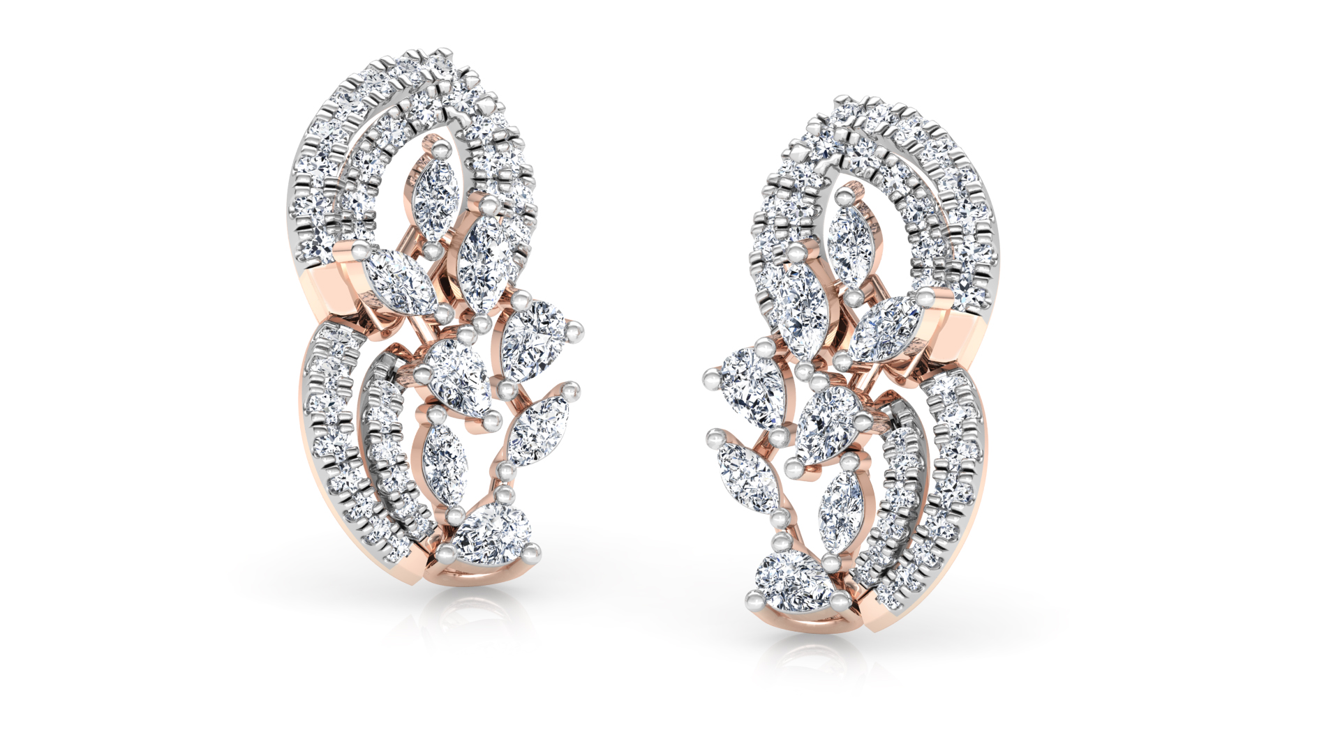 Designer Trendy Gold Diamond Earring