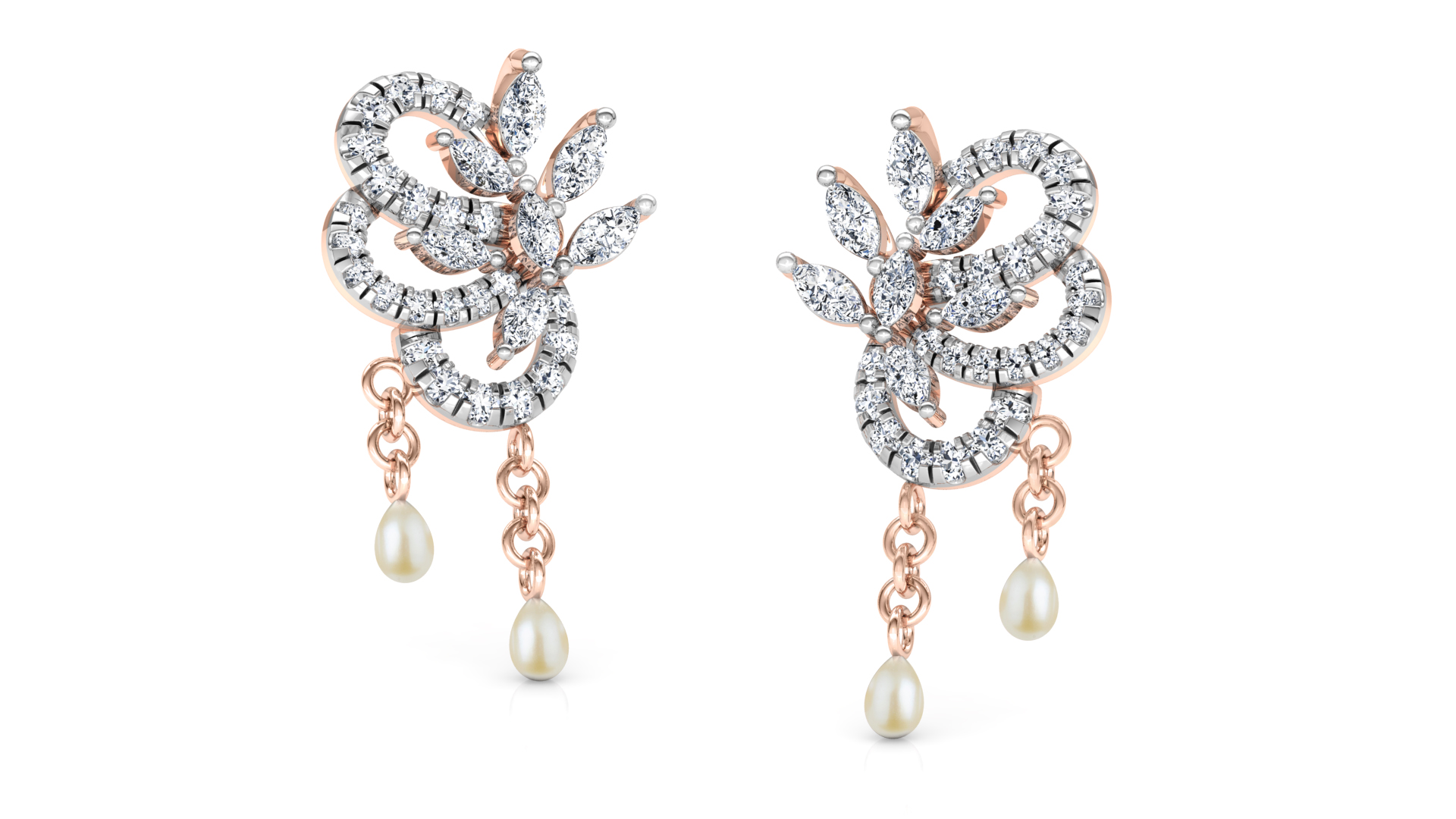 Designer Trendy Gold Diamond Earring