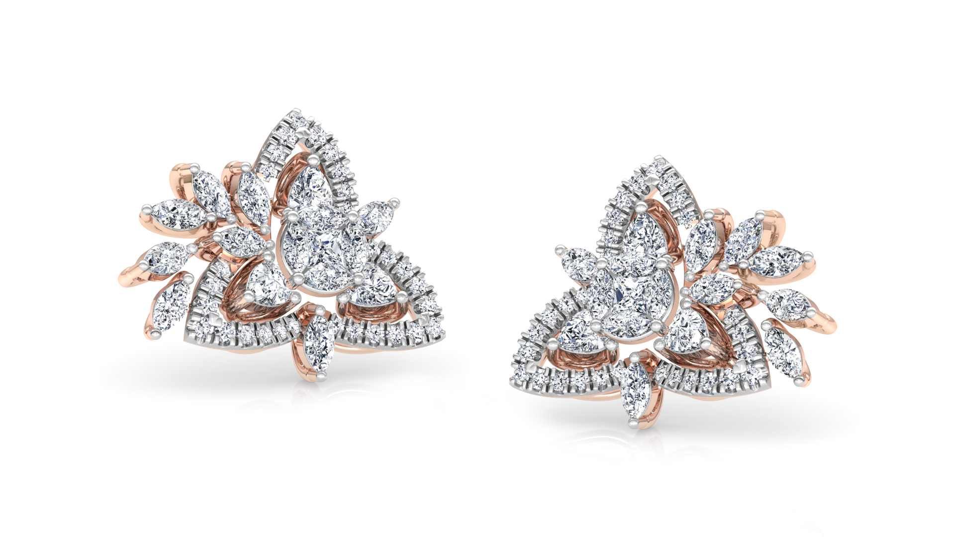 Designer Gold Trendy Diamond Earring