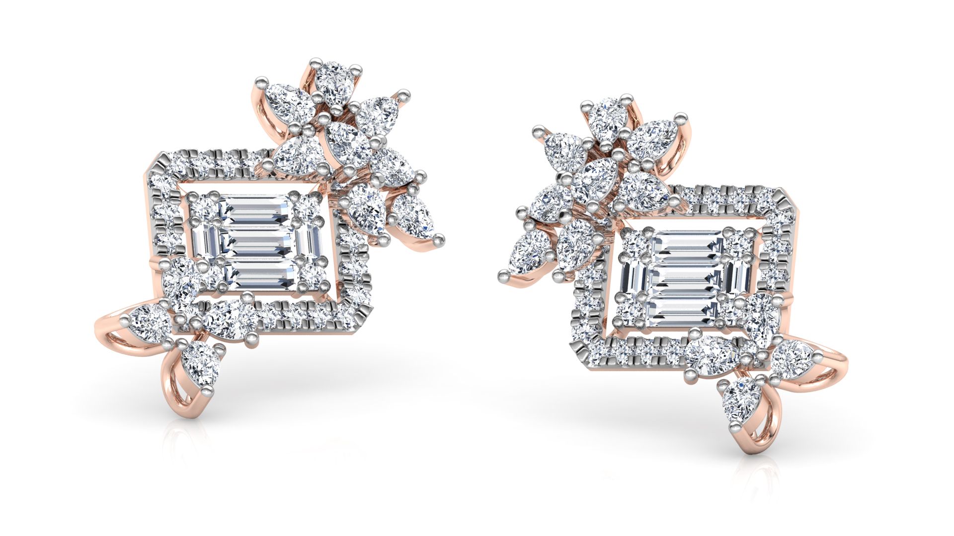 Designer Trendy Gold Diamond Earring