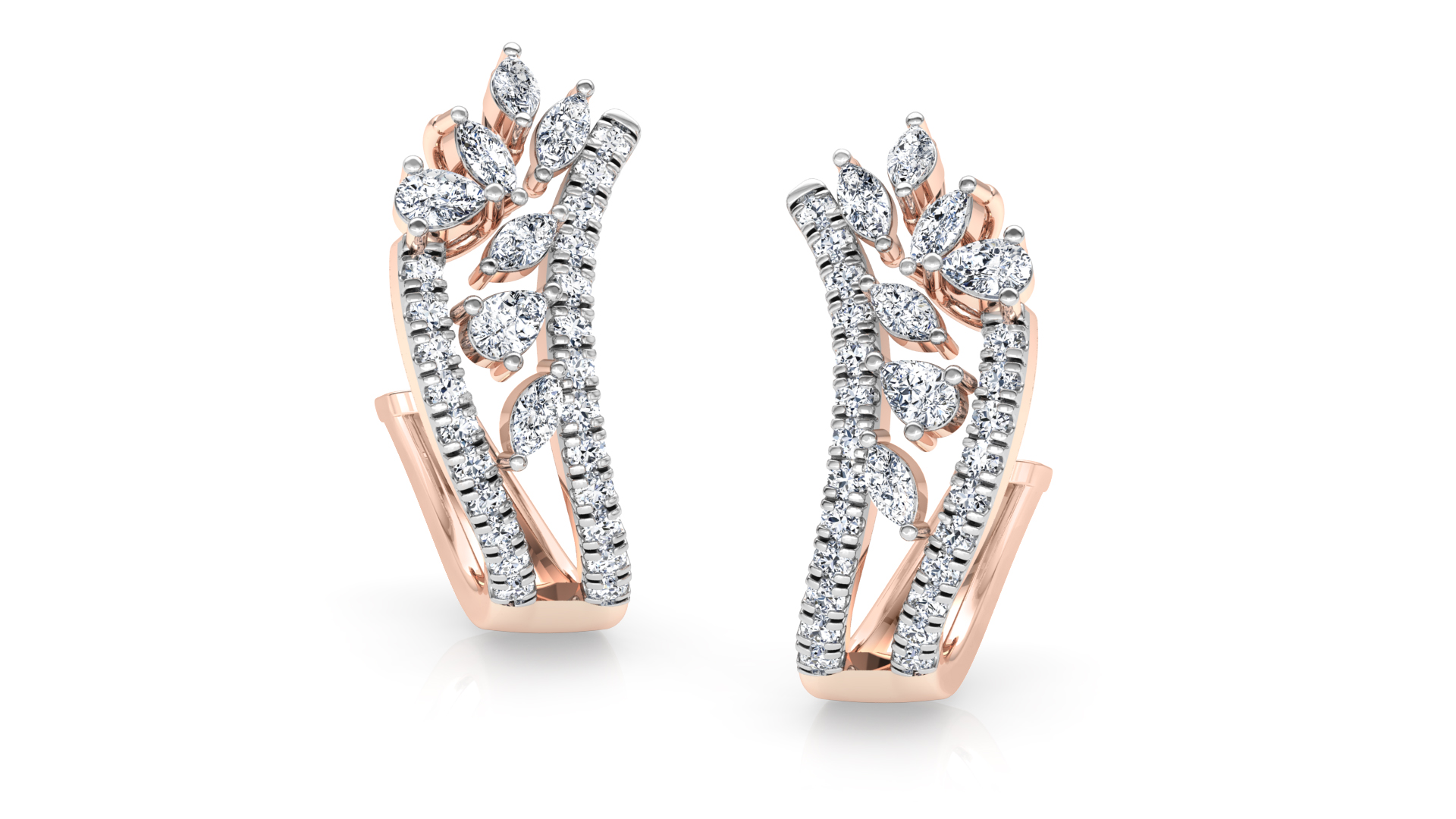 Designer Trendy Gold Diamond Earring