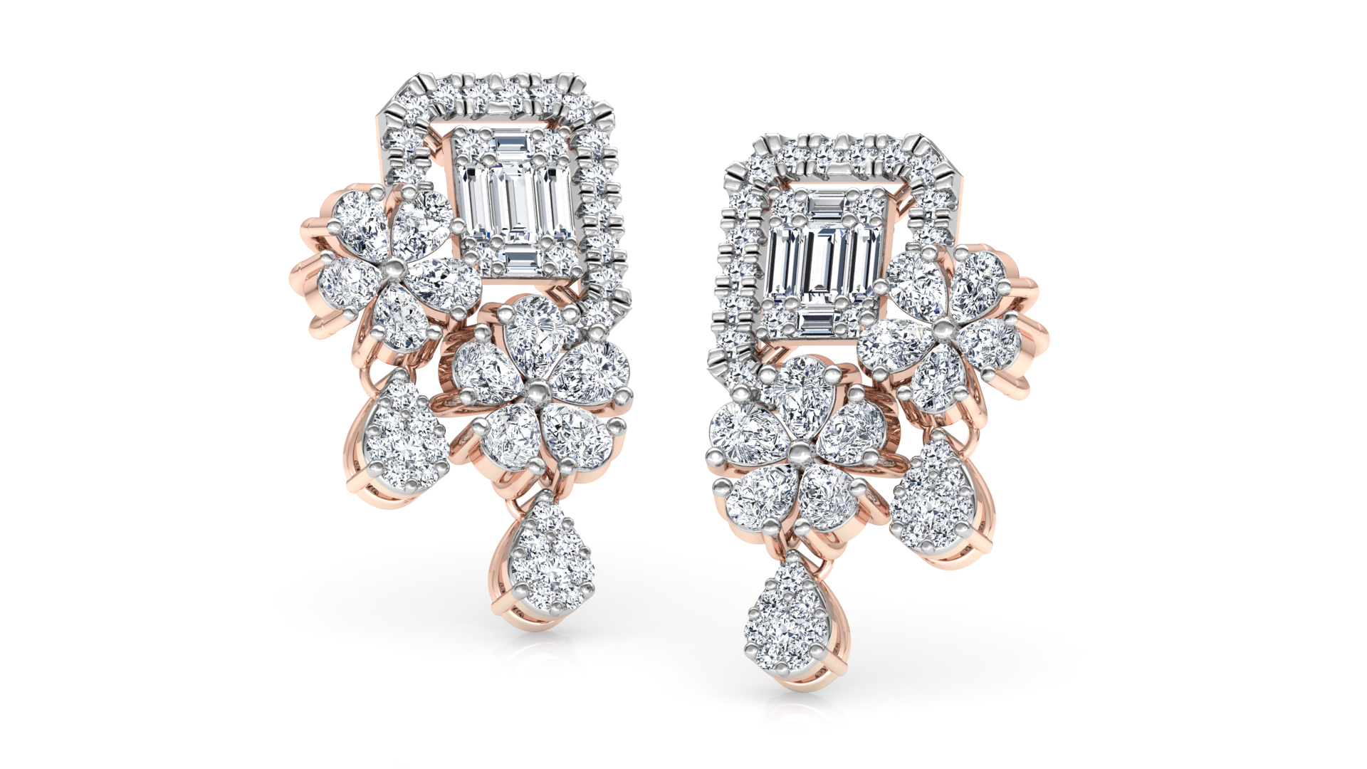 Designer Trendy Gold Diamond Earring