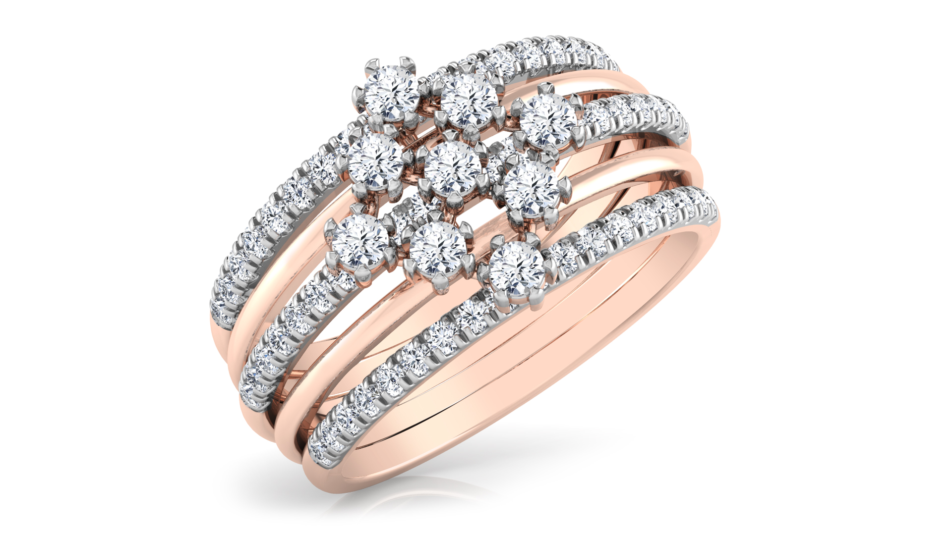 Designer Stylish 18 K Gold Diamond Ring for Women and Girls