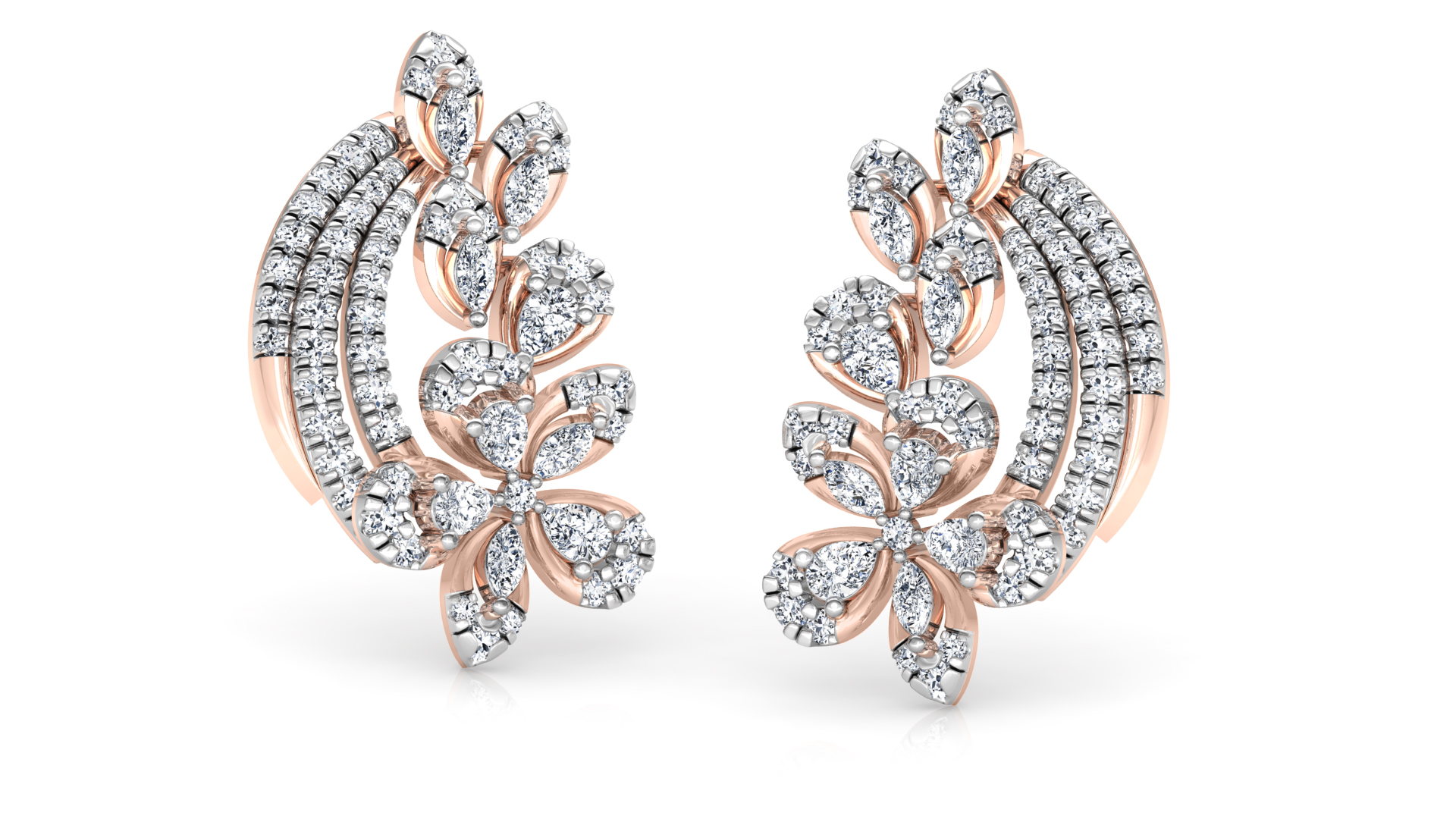 Designer Trendy Gold Diamond Earring
