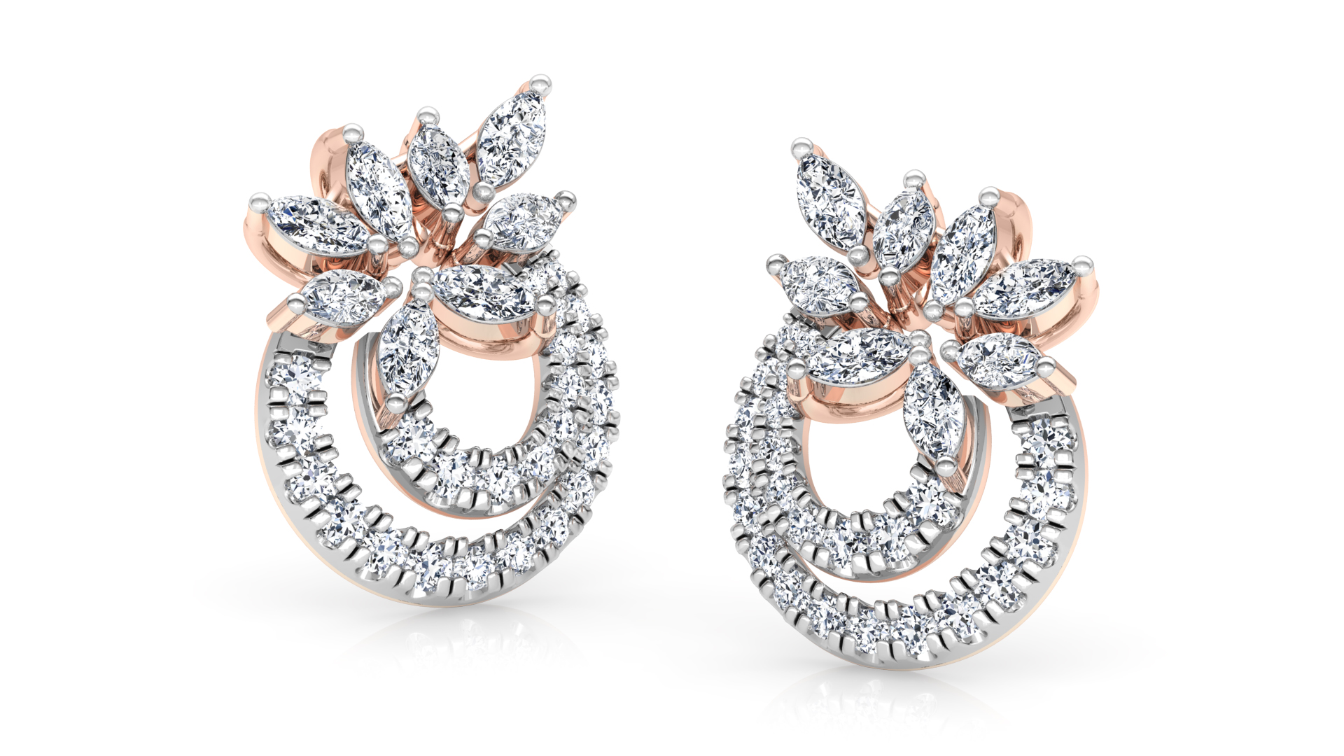 Designer Trendy Gold Diamond Earring
