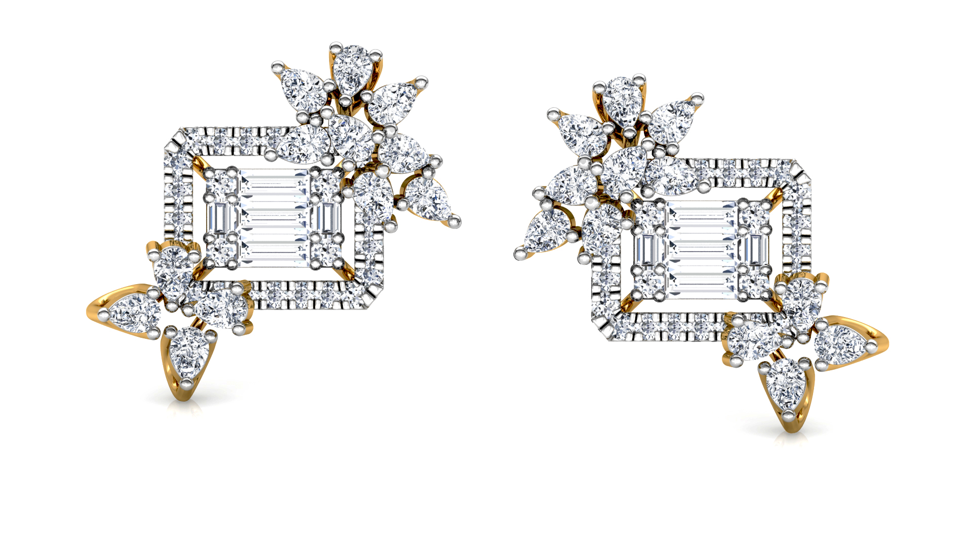 Designer Trendy Gold Diamond Earring