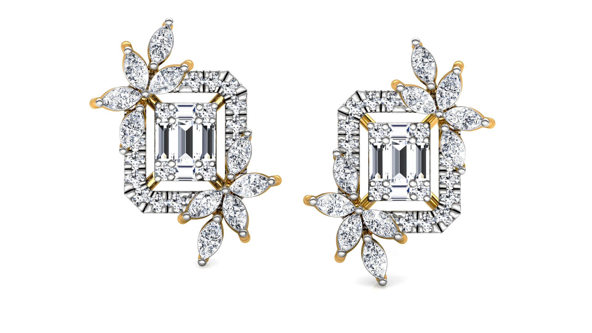 Designer Trendy Gold Diamond Earring