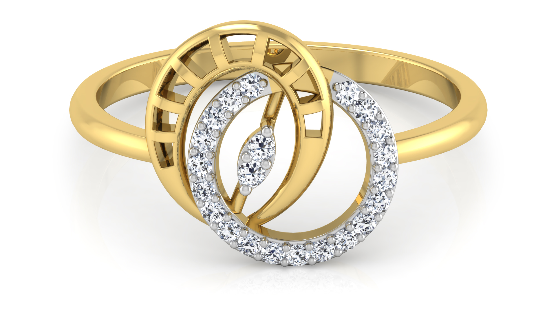 Designer Stylish 18 K Gold Diamond Ring for Women and Girls