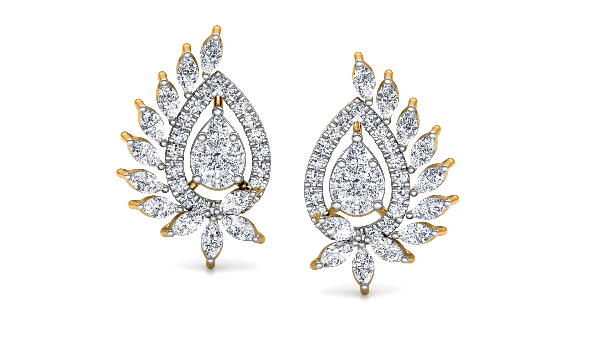 Designer Gold Trendy Diamond Earring