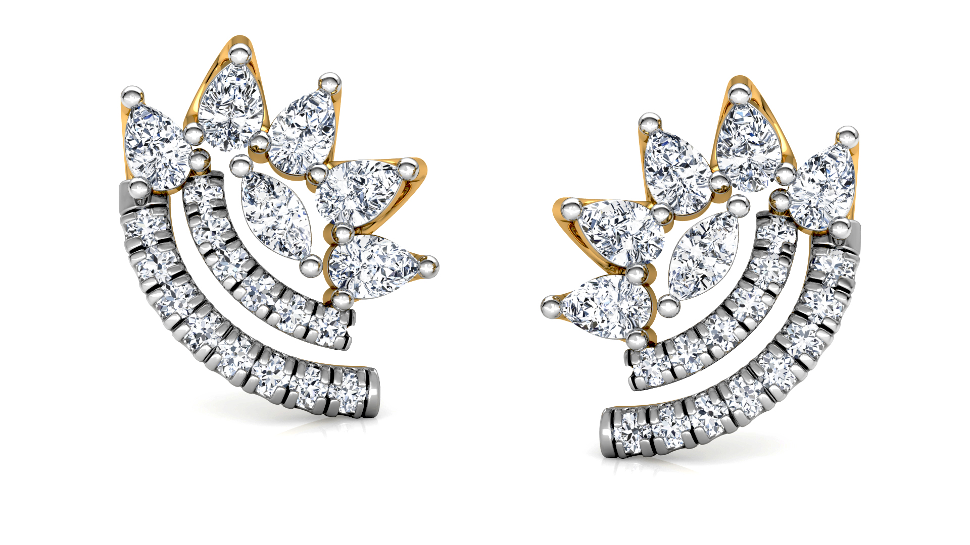 Designer Trendy Gold Diamond Earring