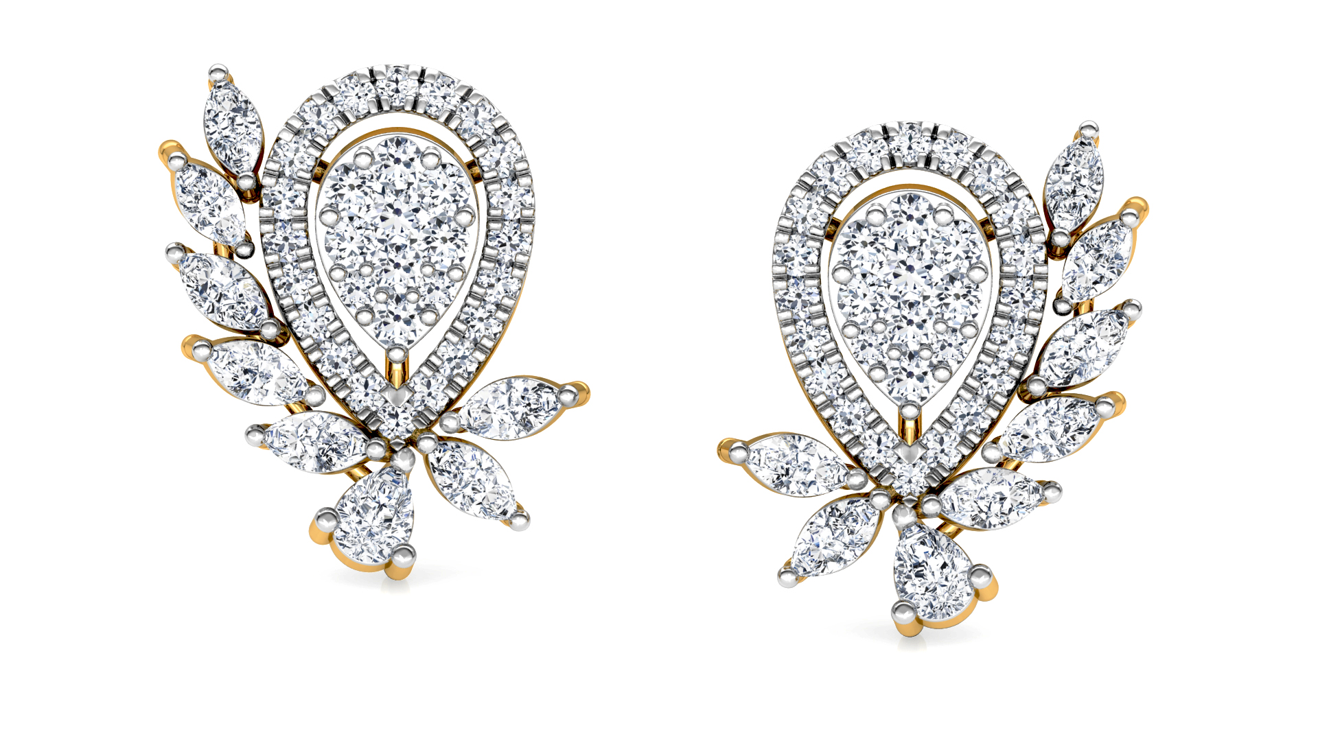Designer Trendy Gold Diamond Earring