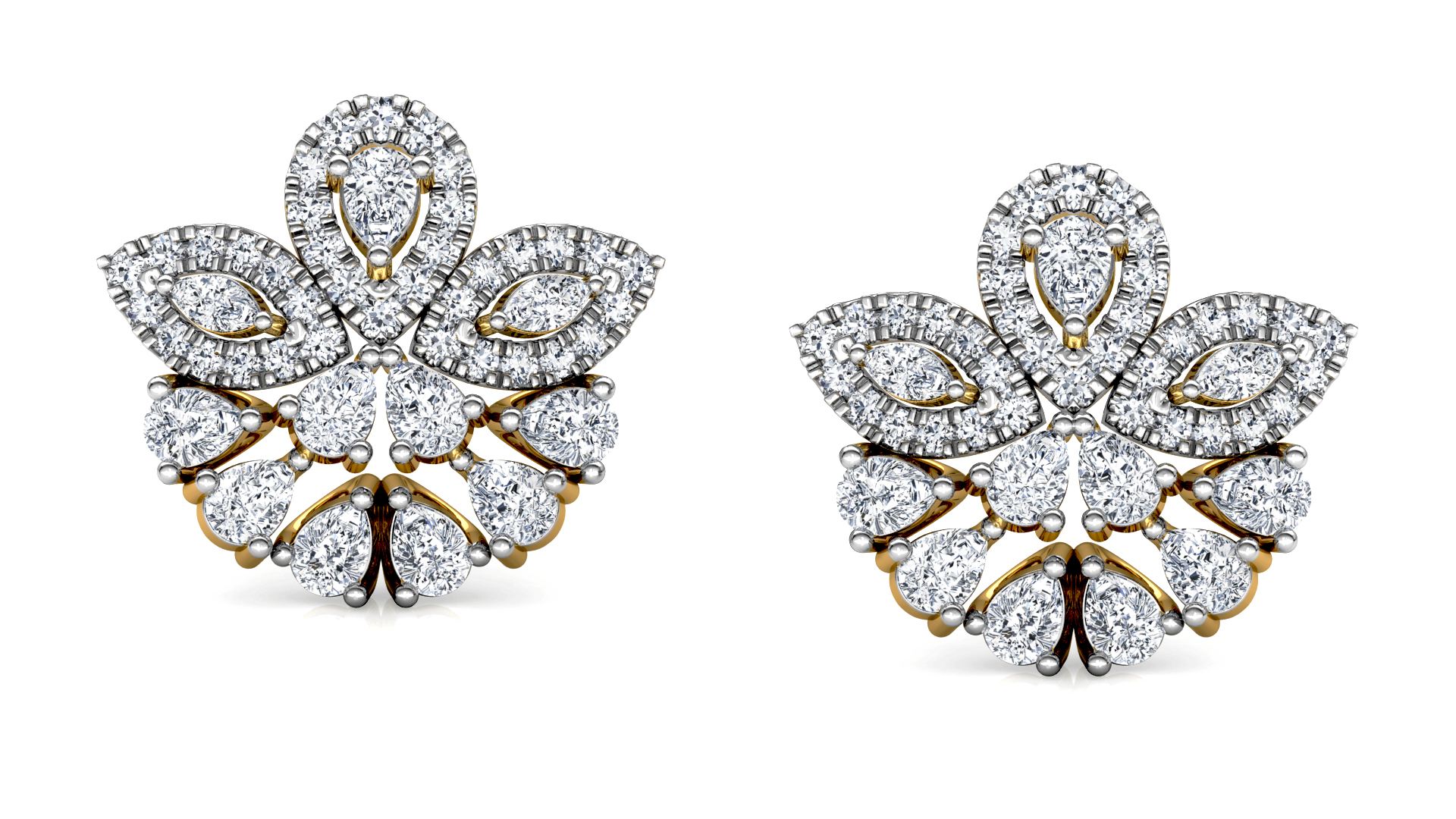 Designer Gold Trendy Diamond Earring