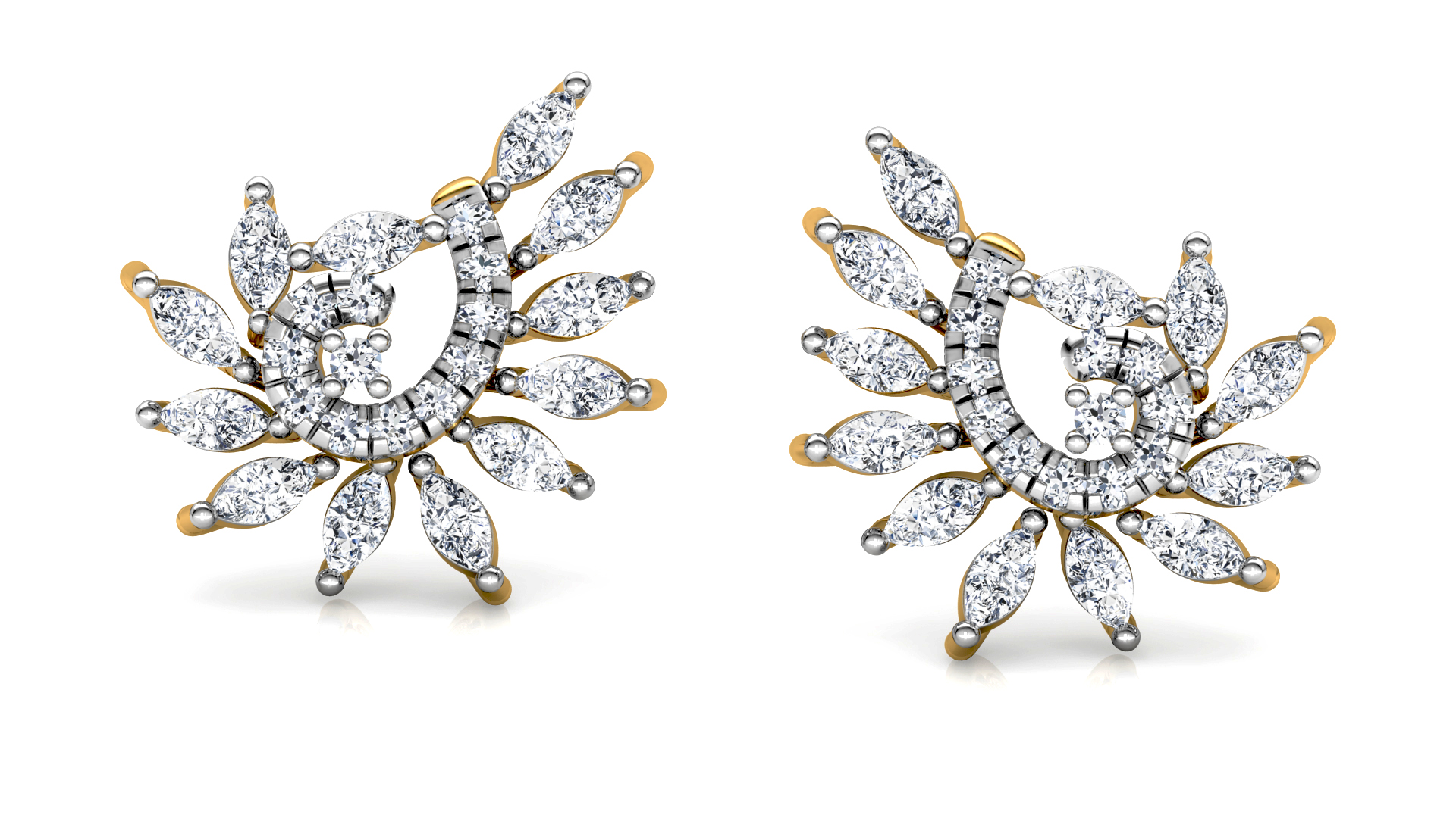 Designer Trendy Gold Diamond Earring